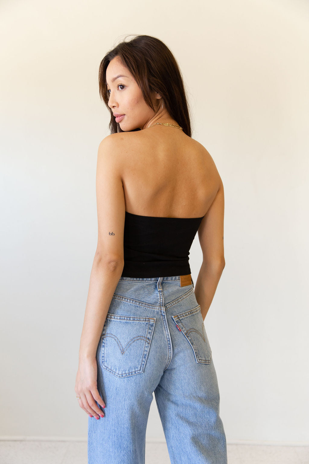 Black Dickies Knit Strapless Top