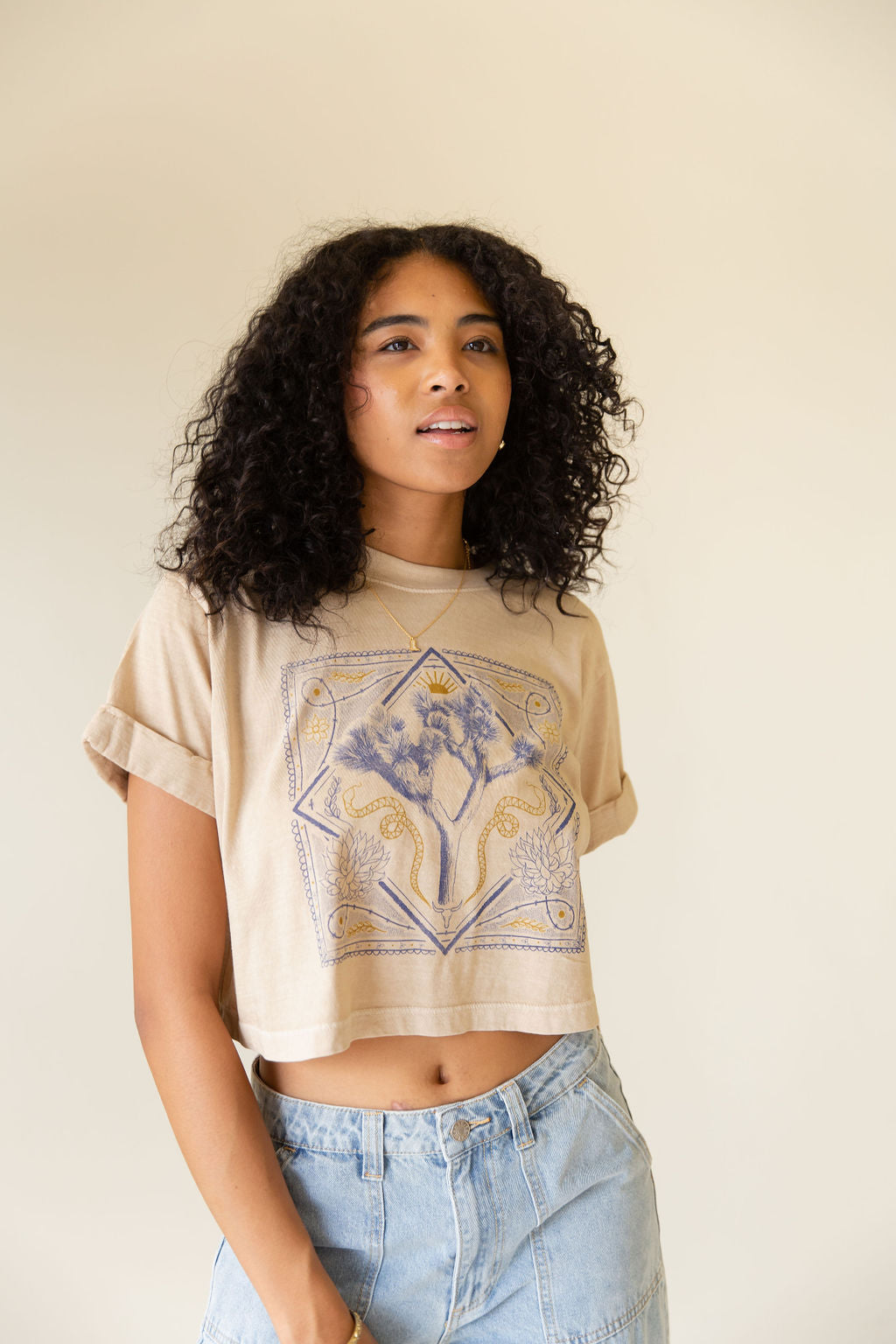 Joshua Tree Graphic Crop Top by Girl Dangerous