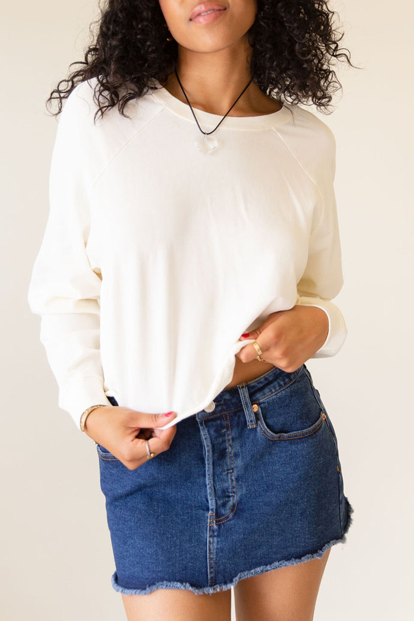 Cream Long Sleeve Top