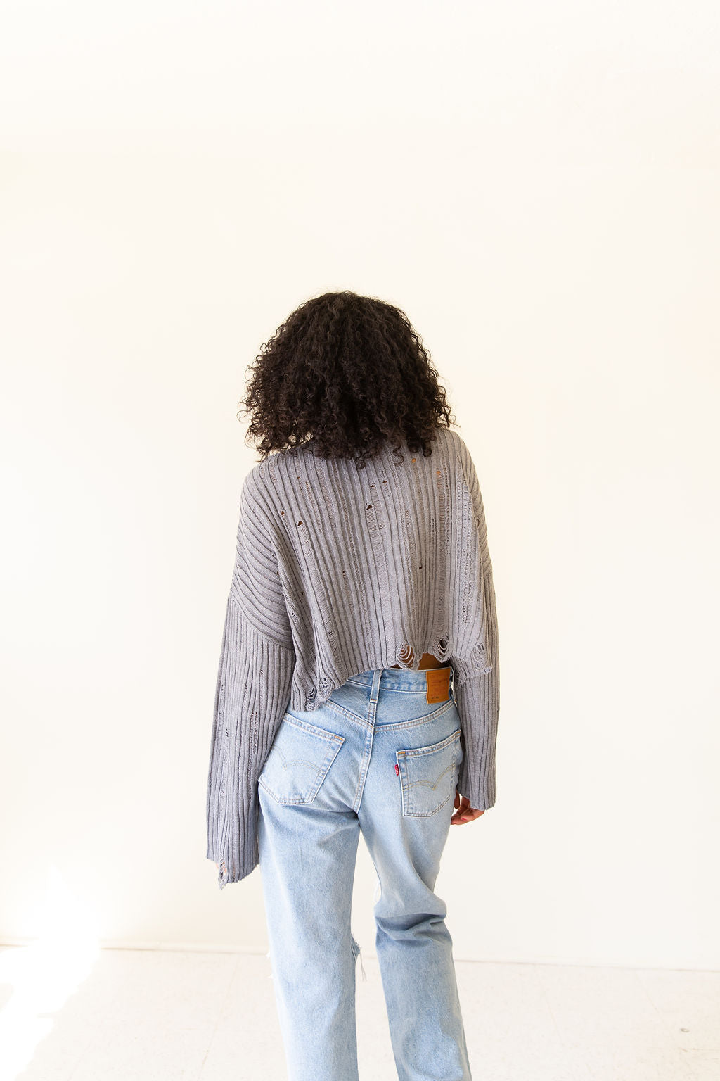 Midnight Rain Distress Knit Sweater