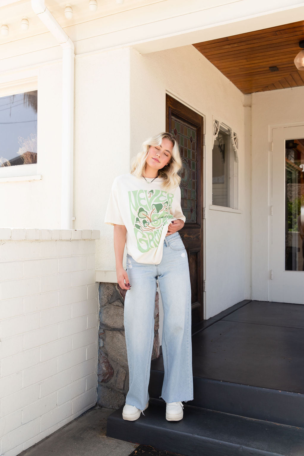 Never Stop Growing Oversized Graphic Tee