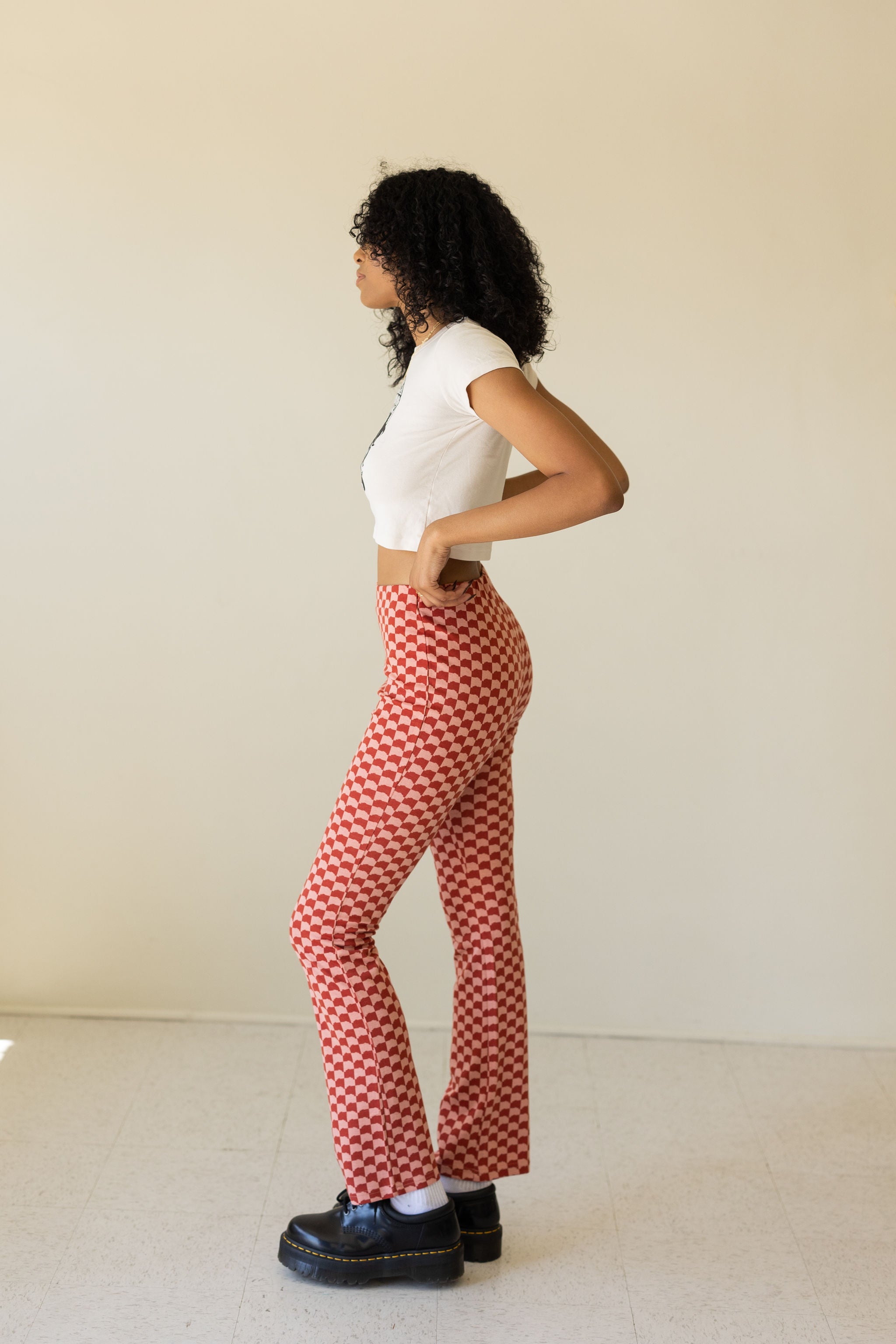 Stealing Hearts Checkered Knit Pants
