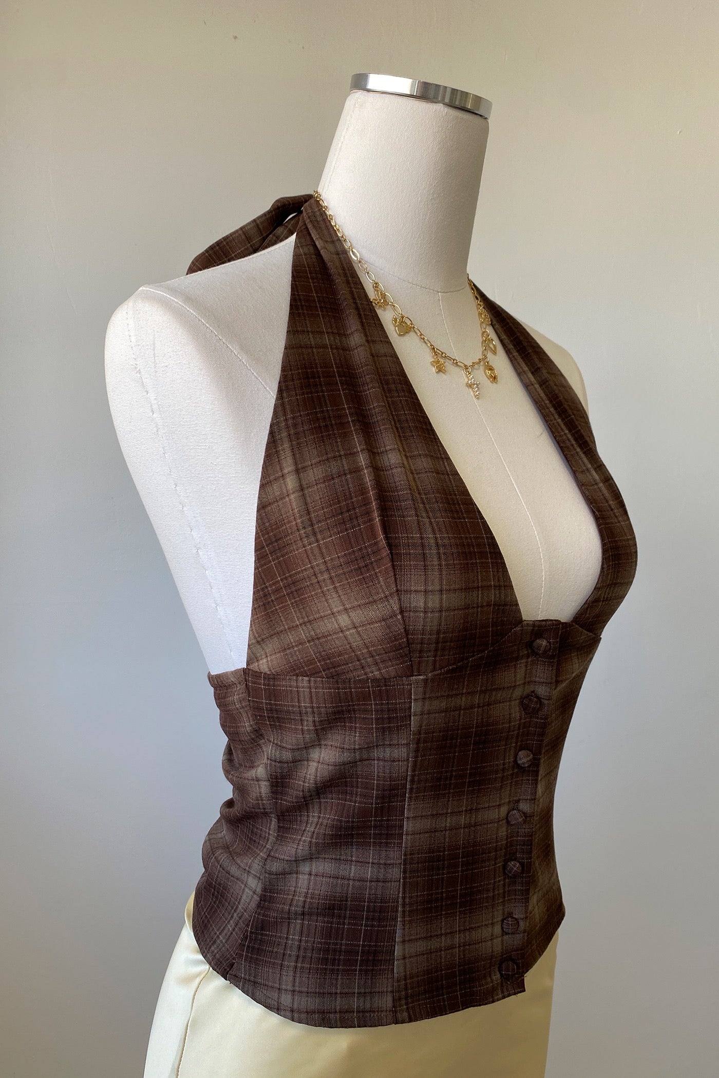 Plaid Halter Top