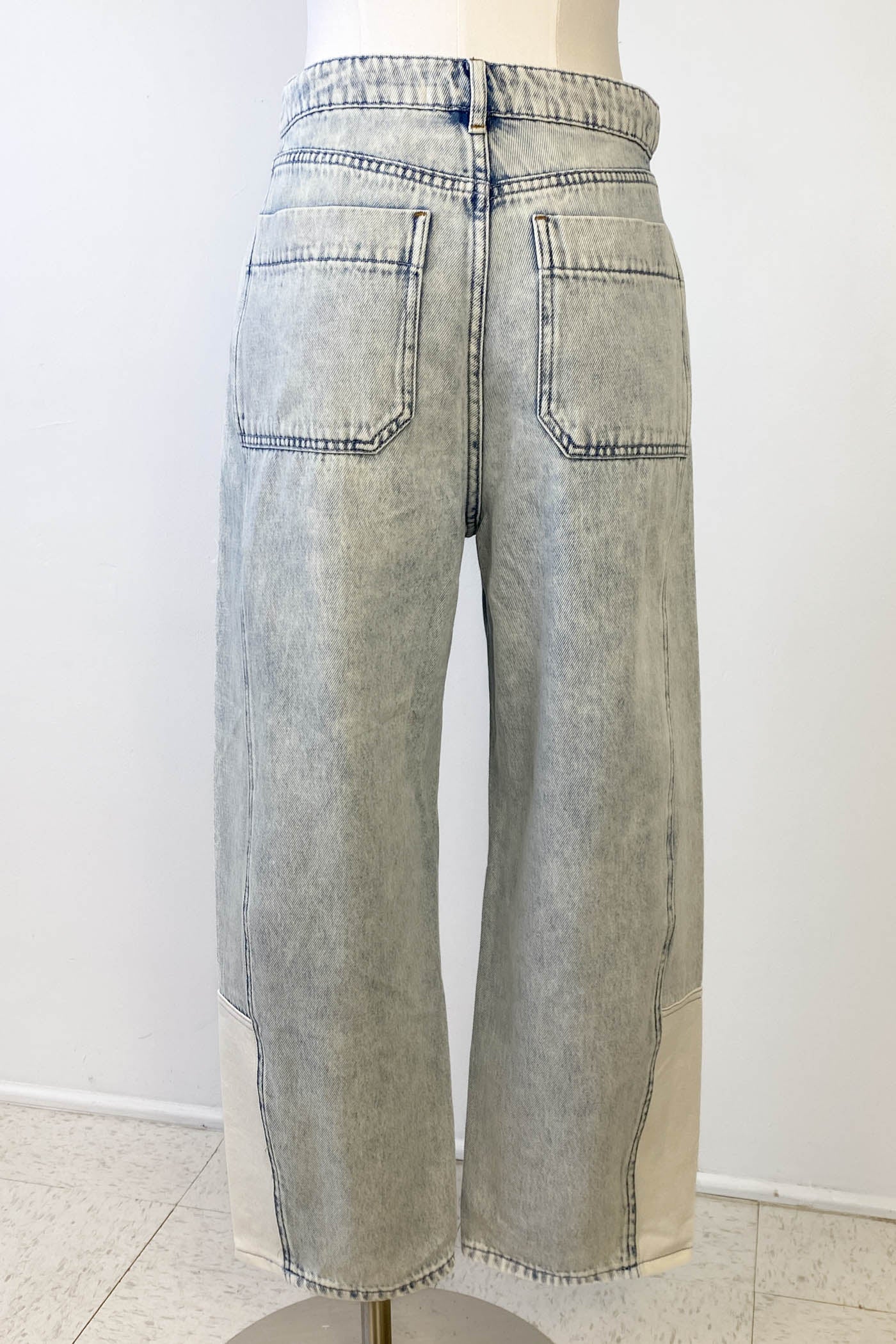 Contrast Barrel Jeans by For Good