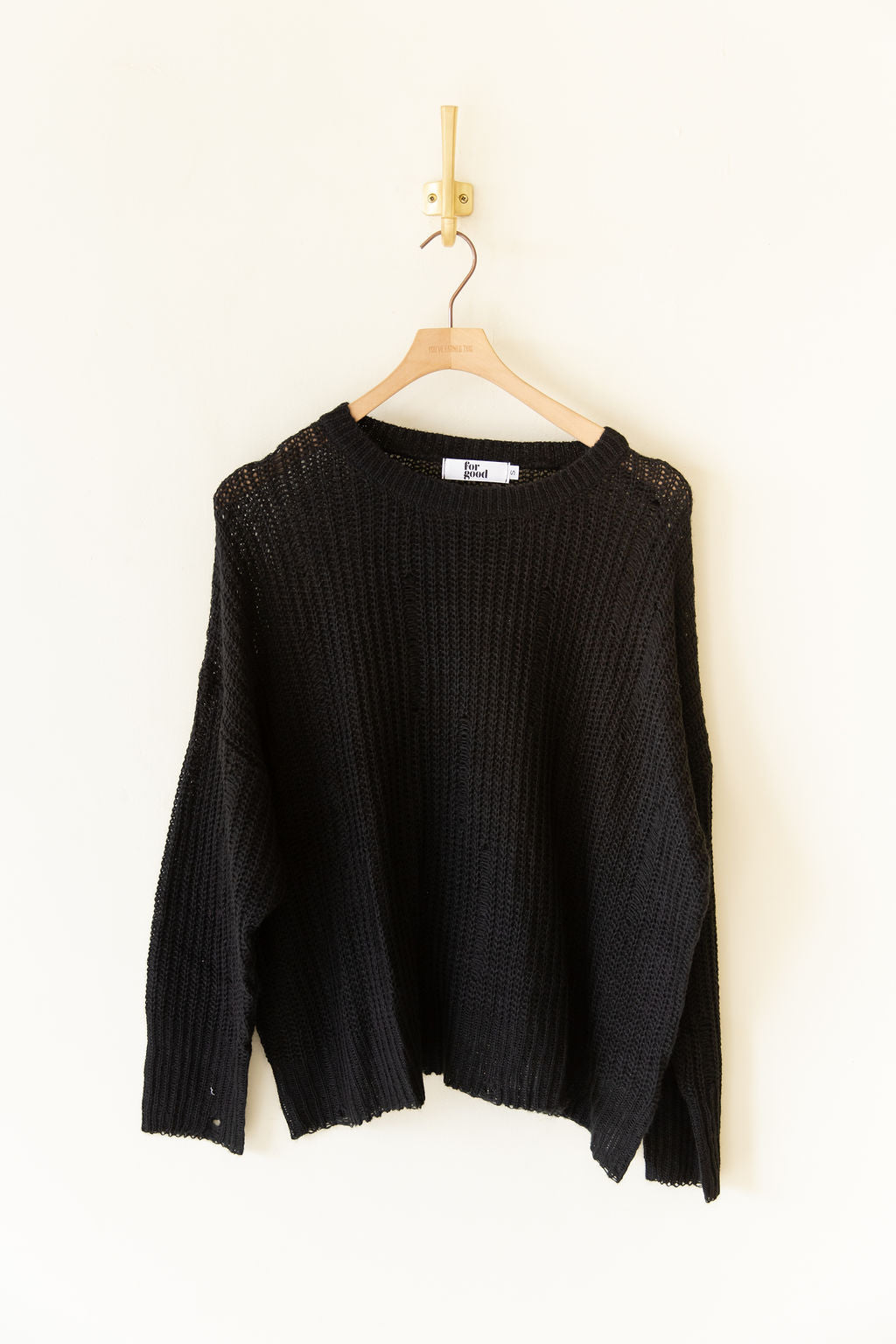 Always Smiling Distress Knit Sweater by For Good