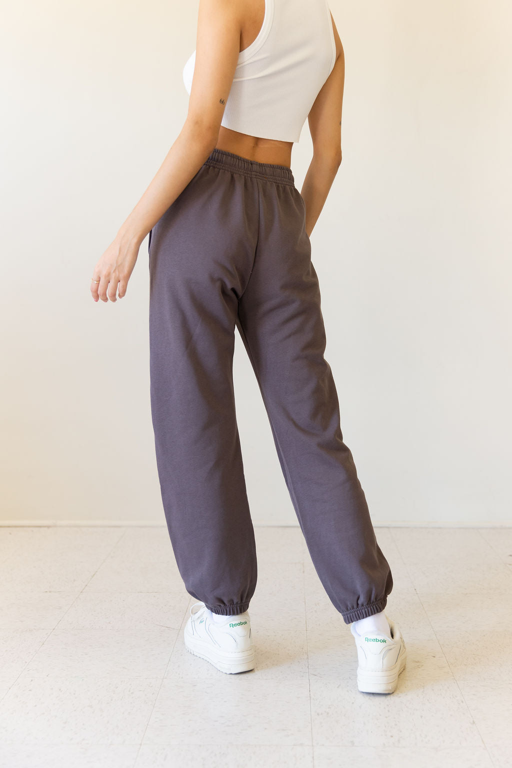 Charcoal High Rise Jogger Pants