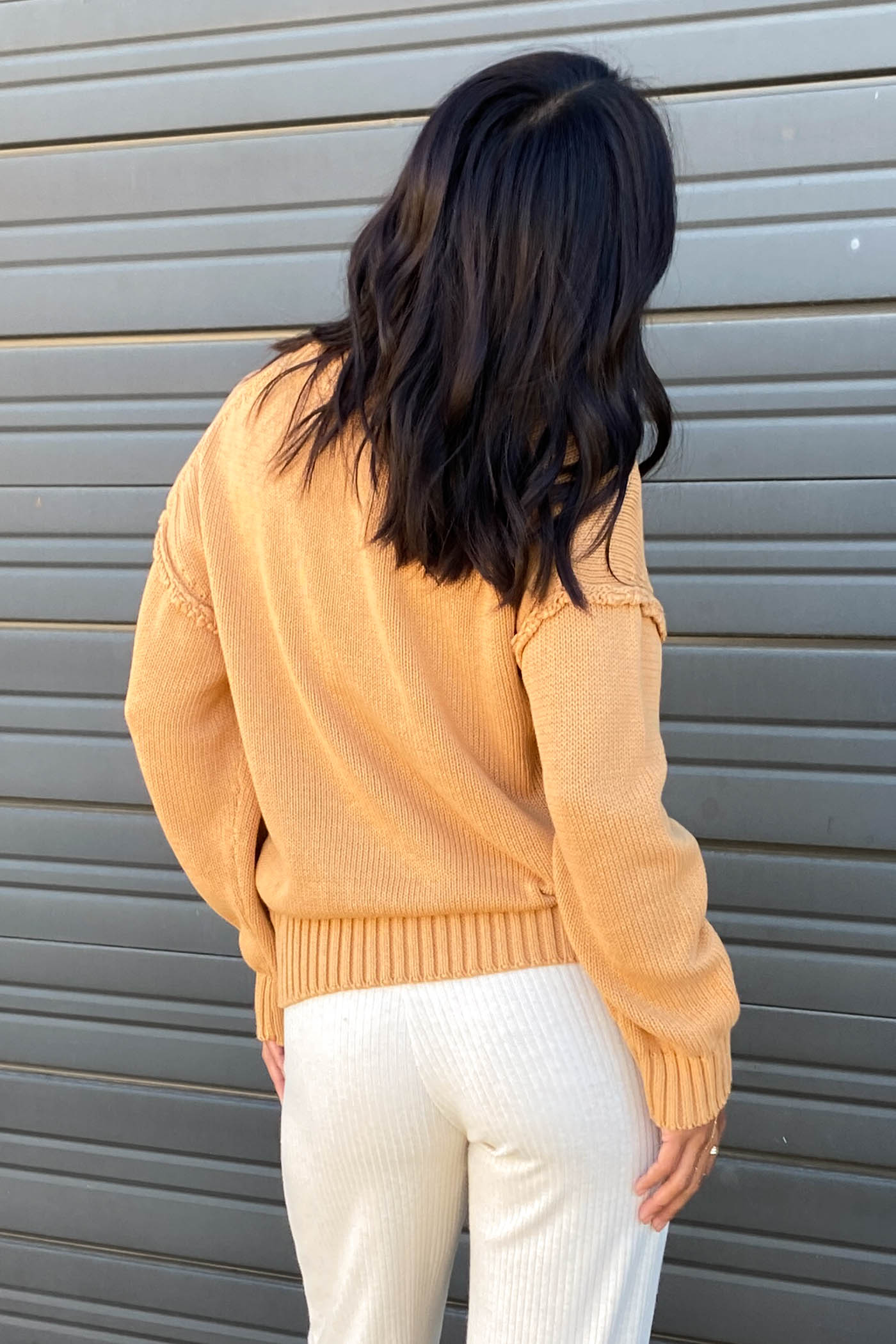 Reverse Stitch Knit Sweater