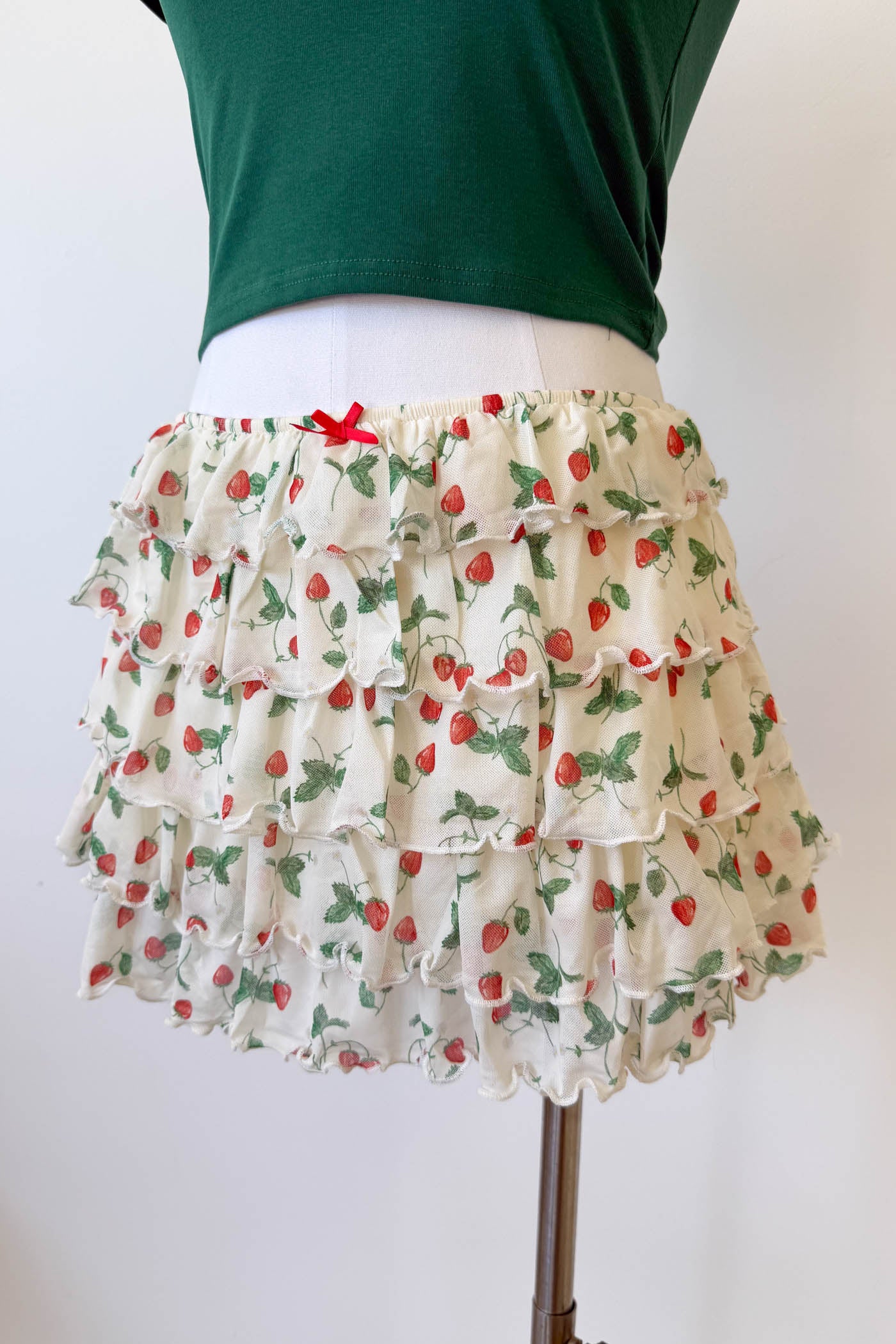 Strawberry Ruffle Mini Skirt
