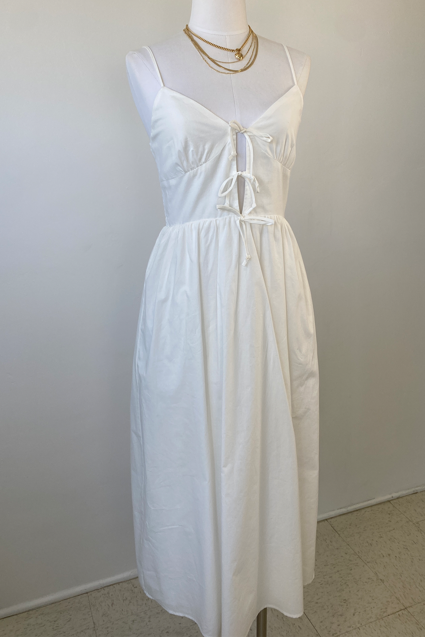 Front Tie Midi Dress