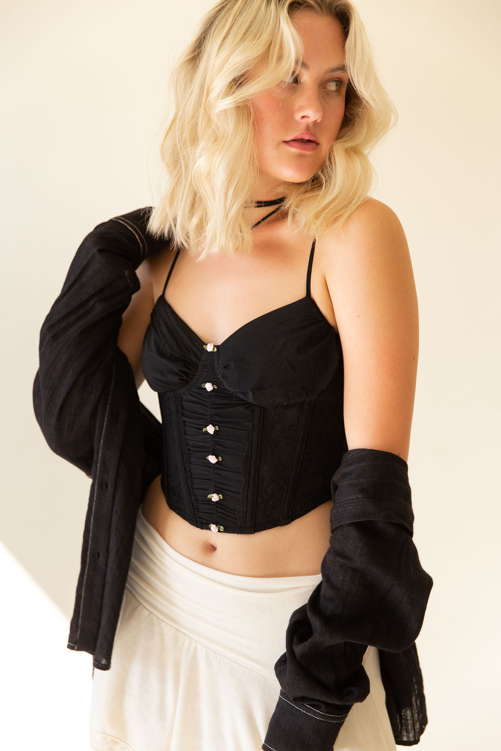 Black Cami Corset Top