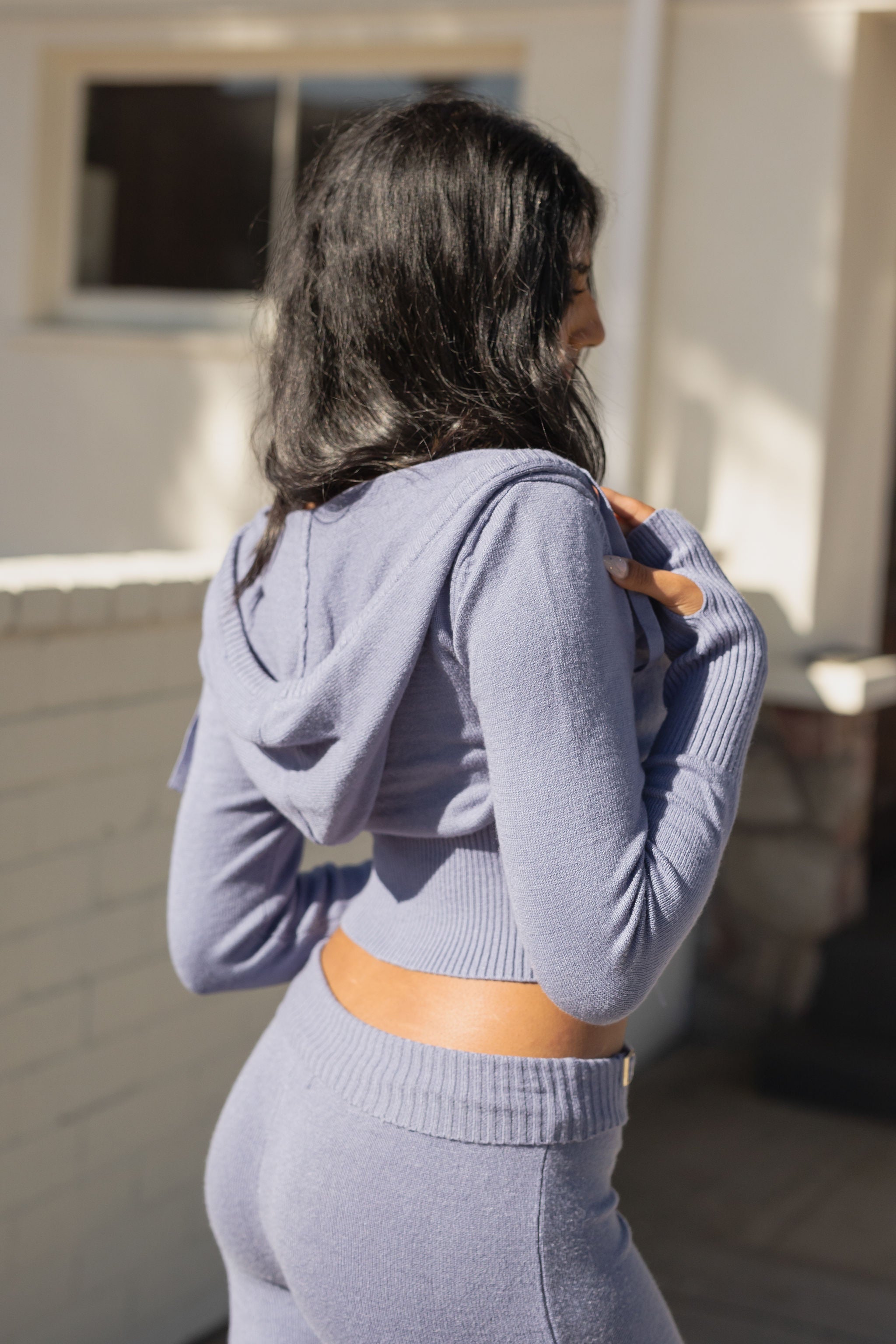 I'm Waiting Hooded Crop Sweater