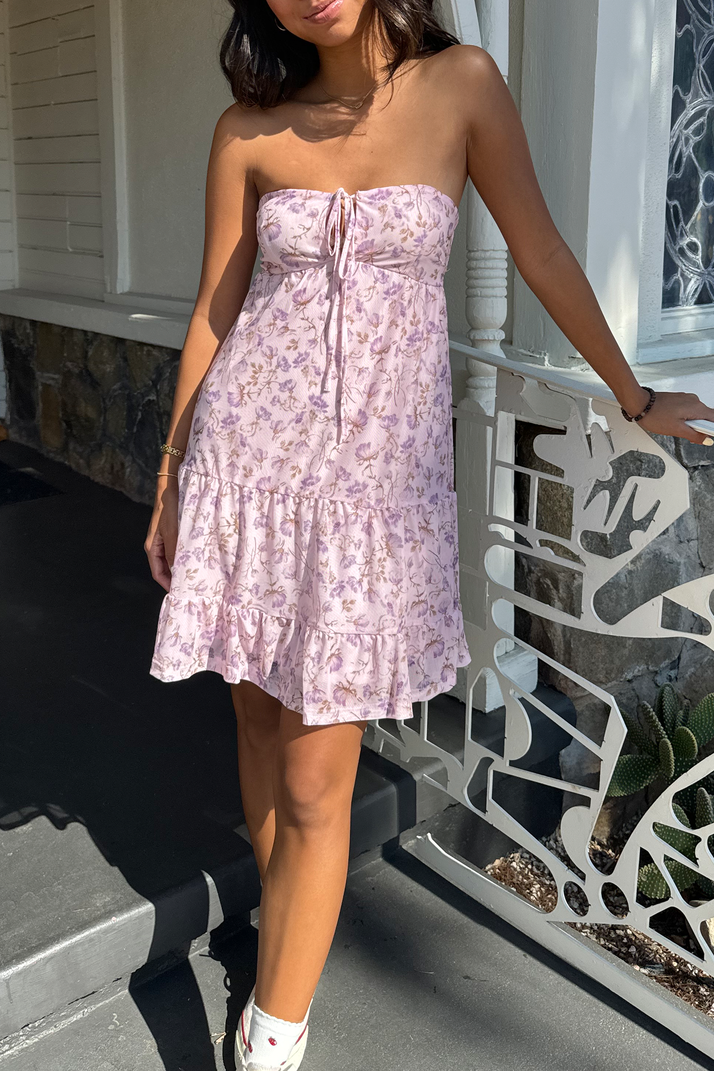 Mesh Strapless Mini Dress