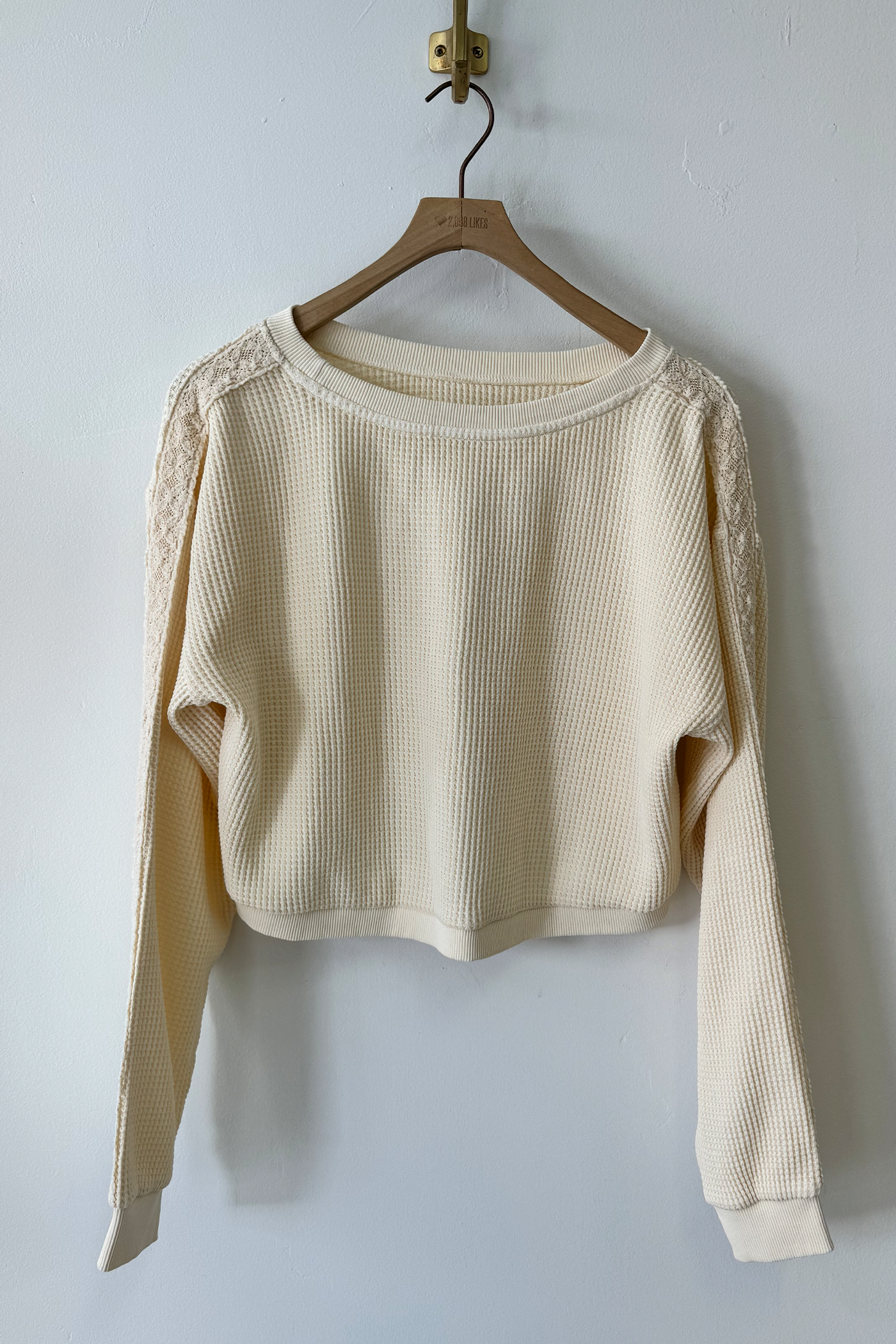Waffle Knit Crew Top