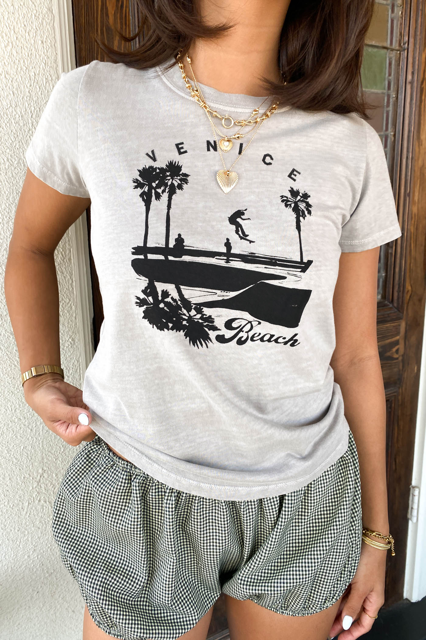 Venice Long Line Graphic Baby Tee
