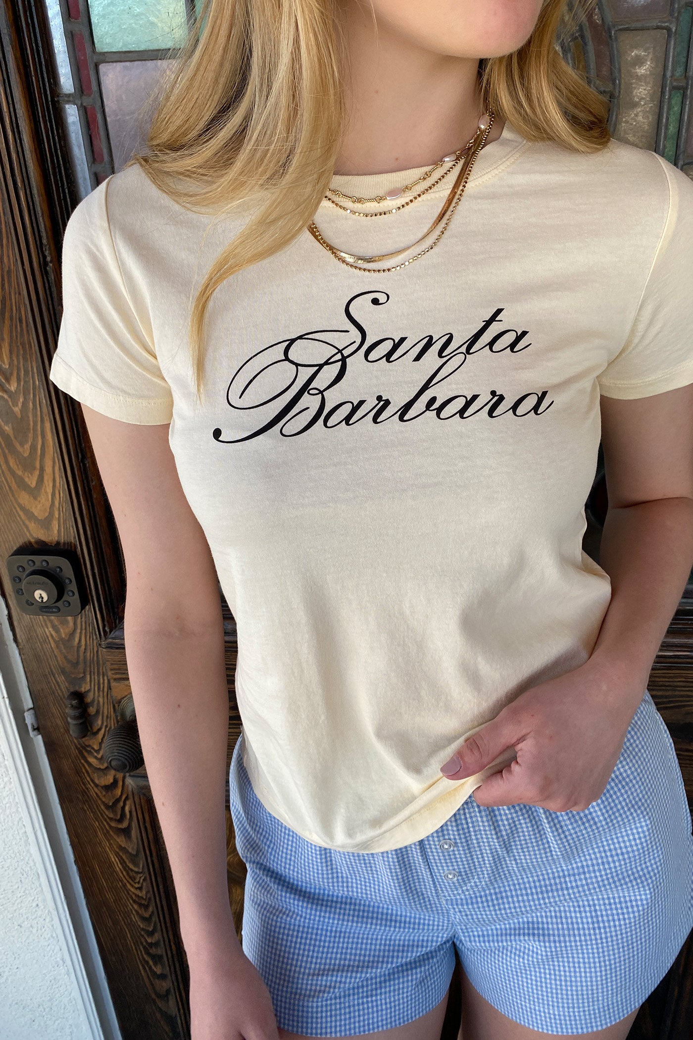 Santa Barbara Long Line Graphic Baby Tee
