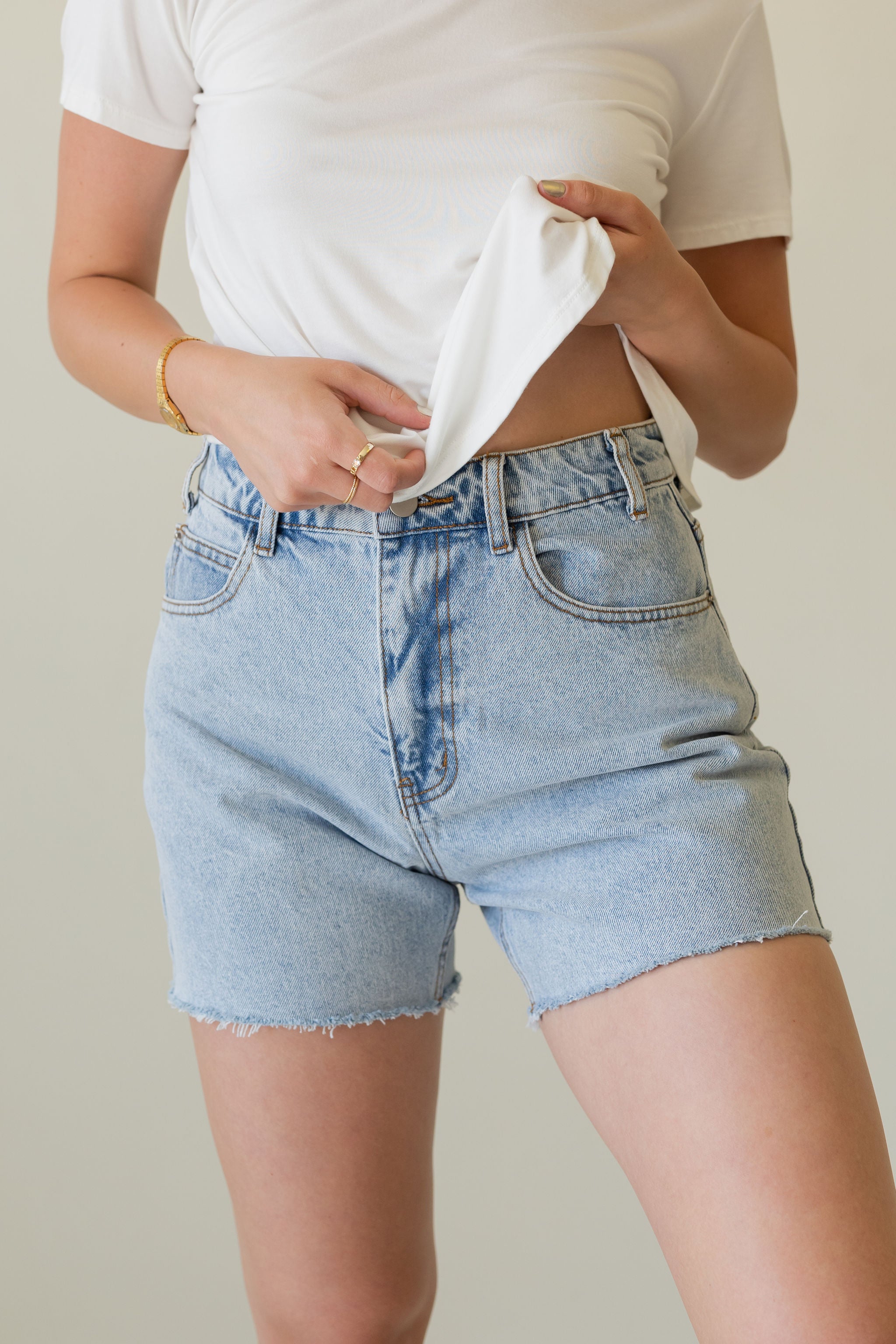 Light Wash Denim Shorts