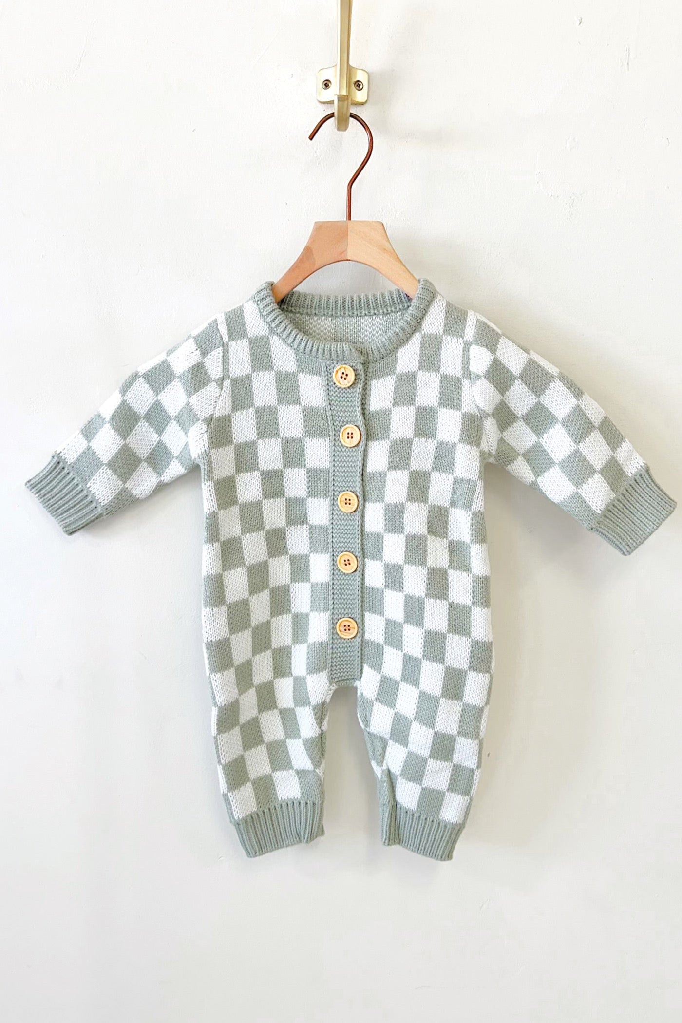Checkered Knit Kids Jumpsuit
