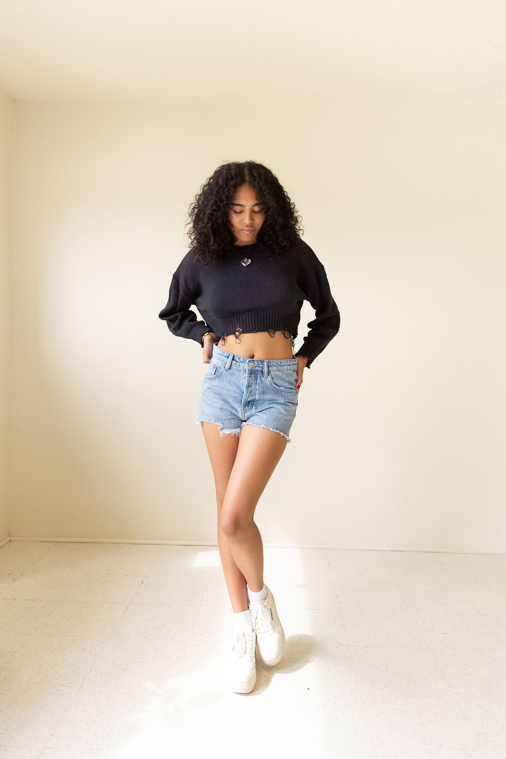 Better Version Distress Crop Sweater