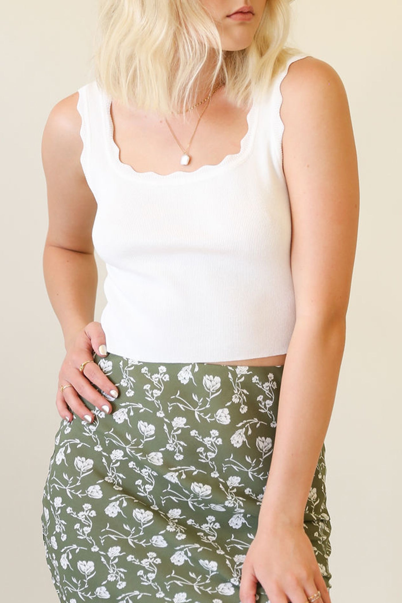 White Sleeveless Crop Top