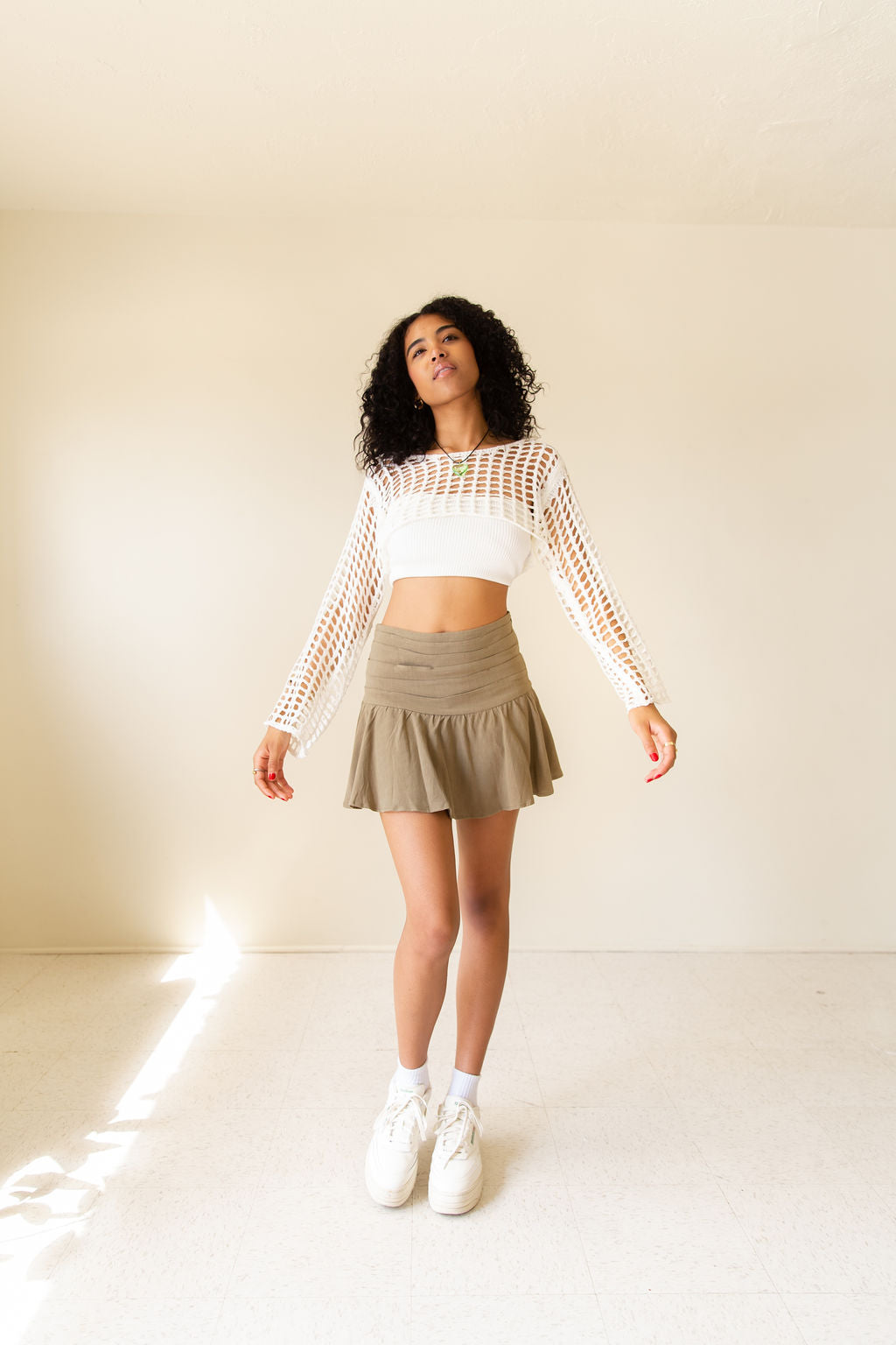 Always Listening Crochet Super Crop Sweater