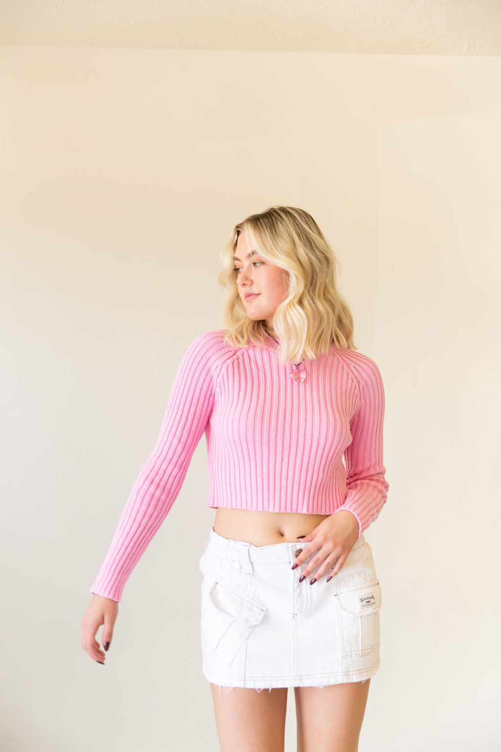 We Tried Knit Crop Sweater