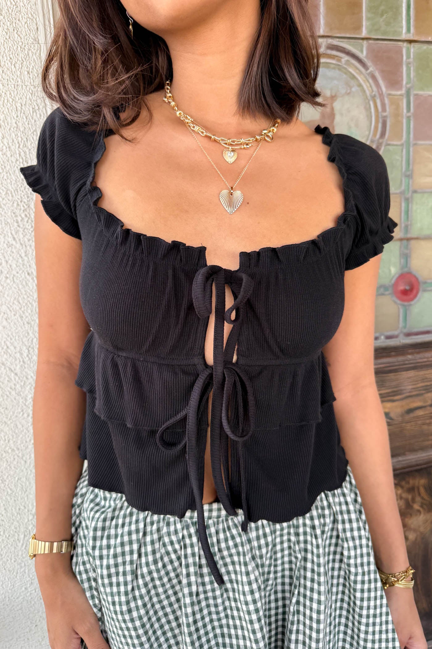 Split Front Babydoll Top