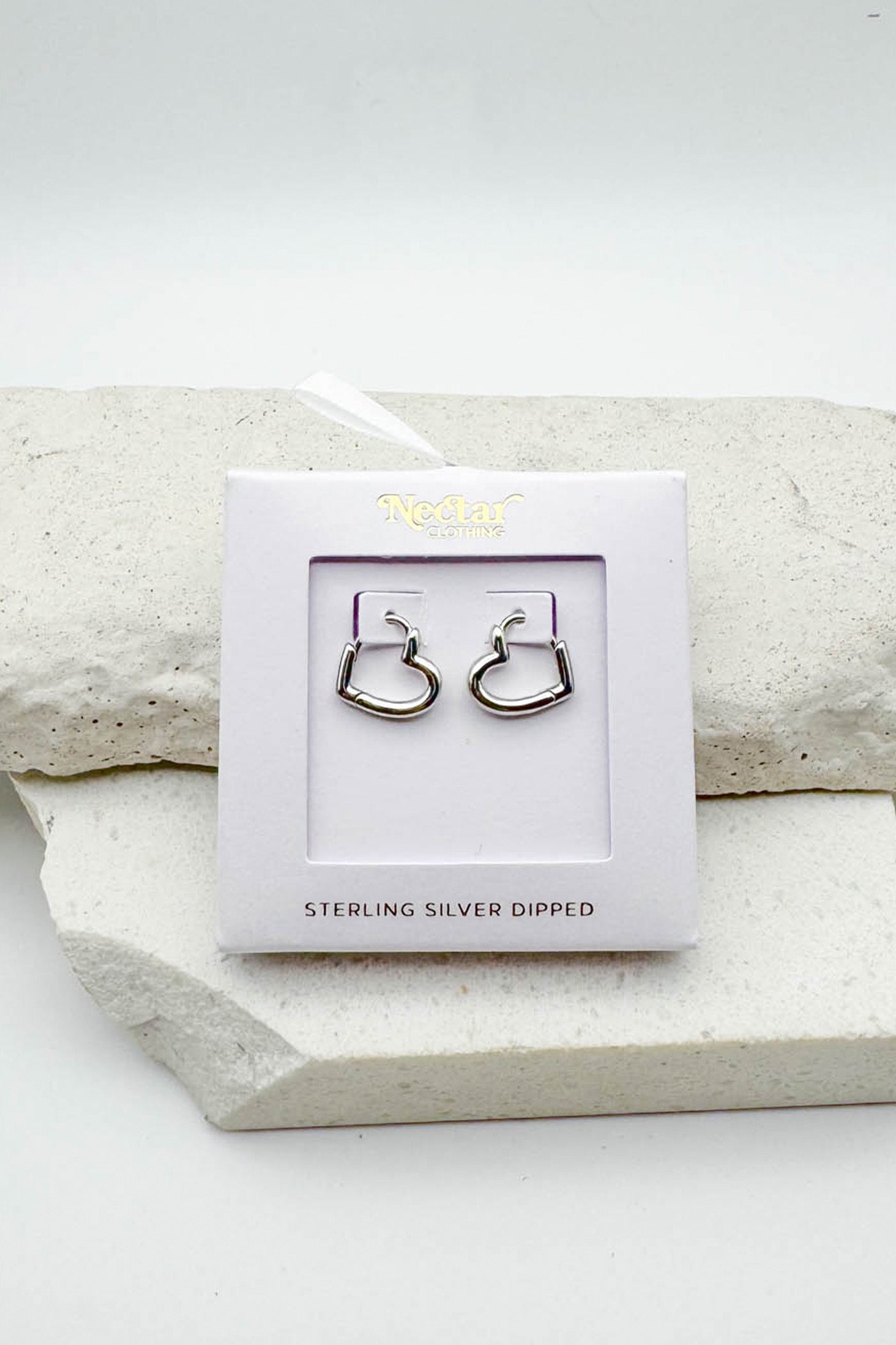 Dainty Heart Hoop Earrings