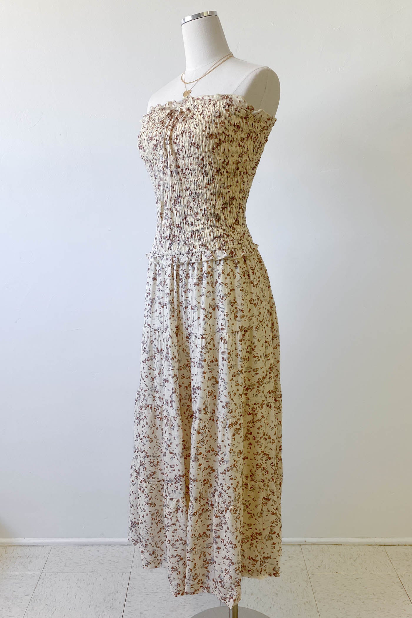 Floral Strapless Maxi Dress