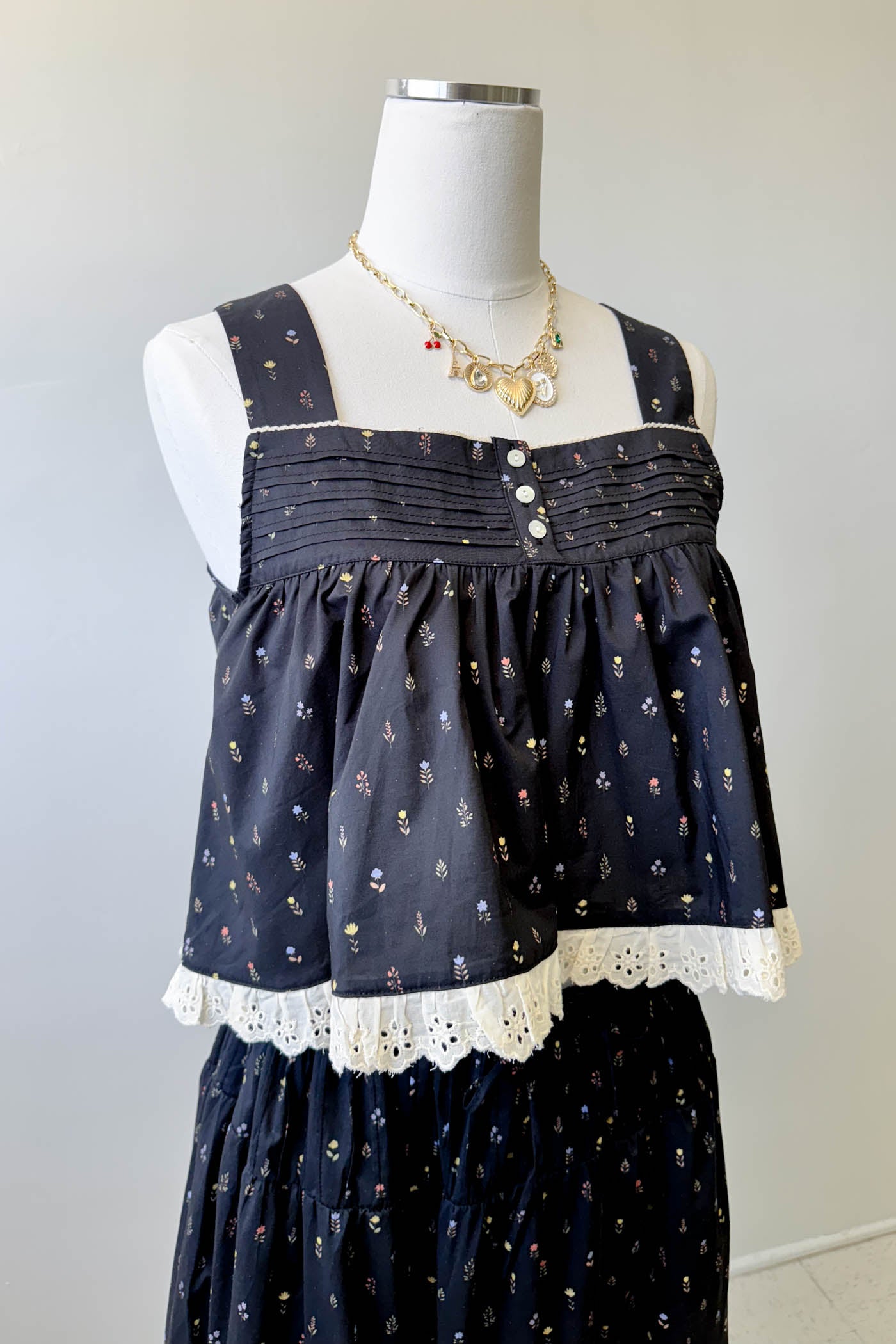 Lacey Floral Babydoll Top