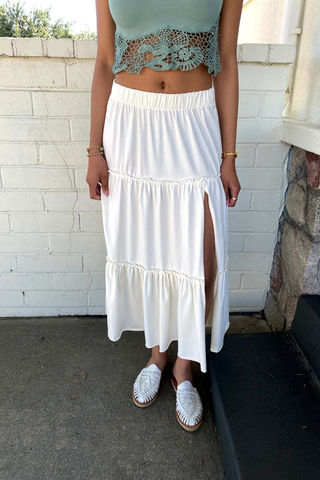 Basic Tiered Maxi Skirt