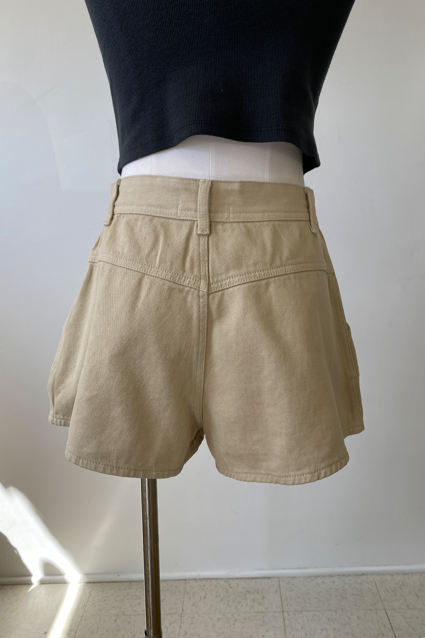 Pleated Denim Shorts by For Good