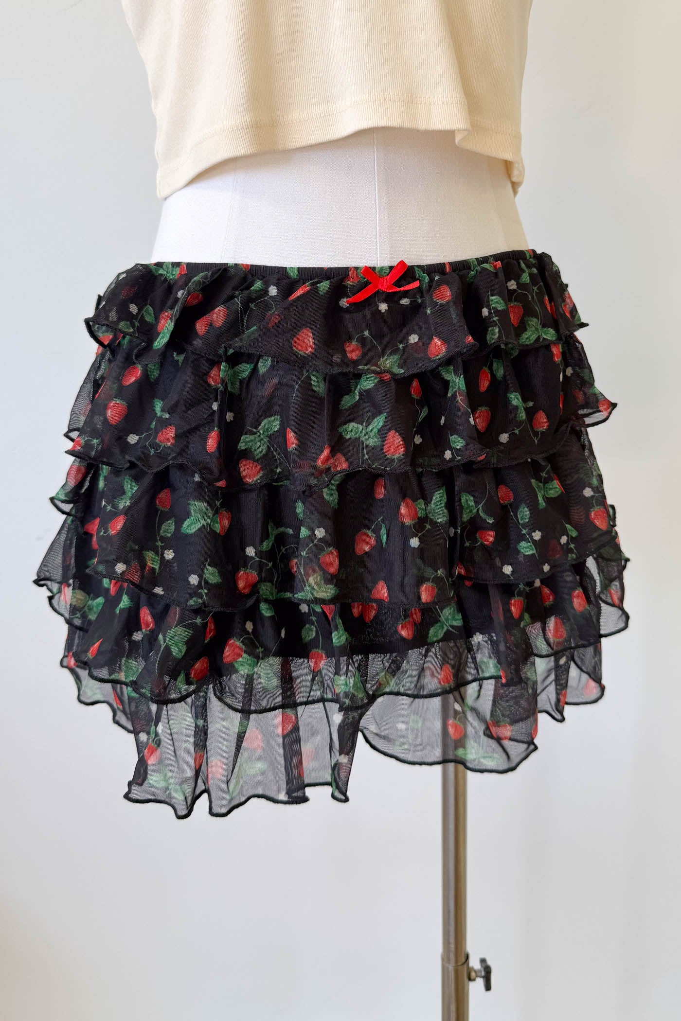 Strawberry Ruffle Mini Skirt