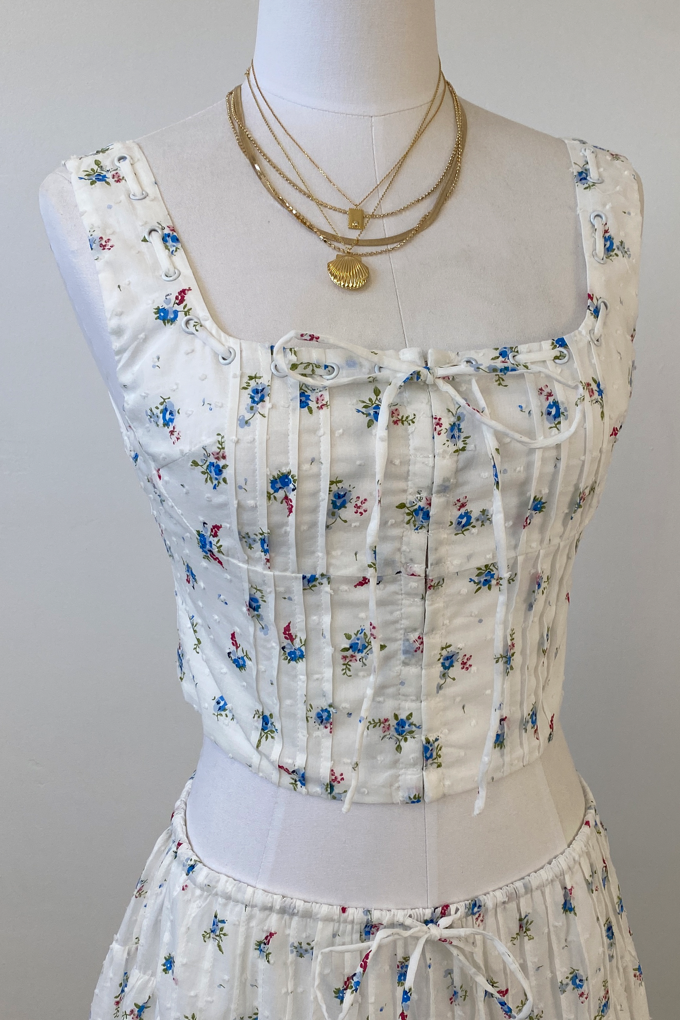 Sleeveless Floral Corset Top