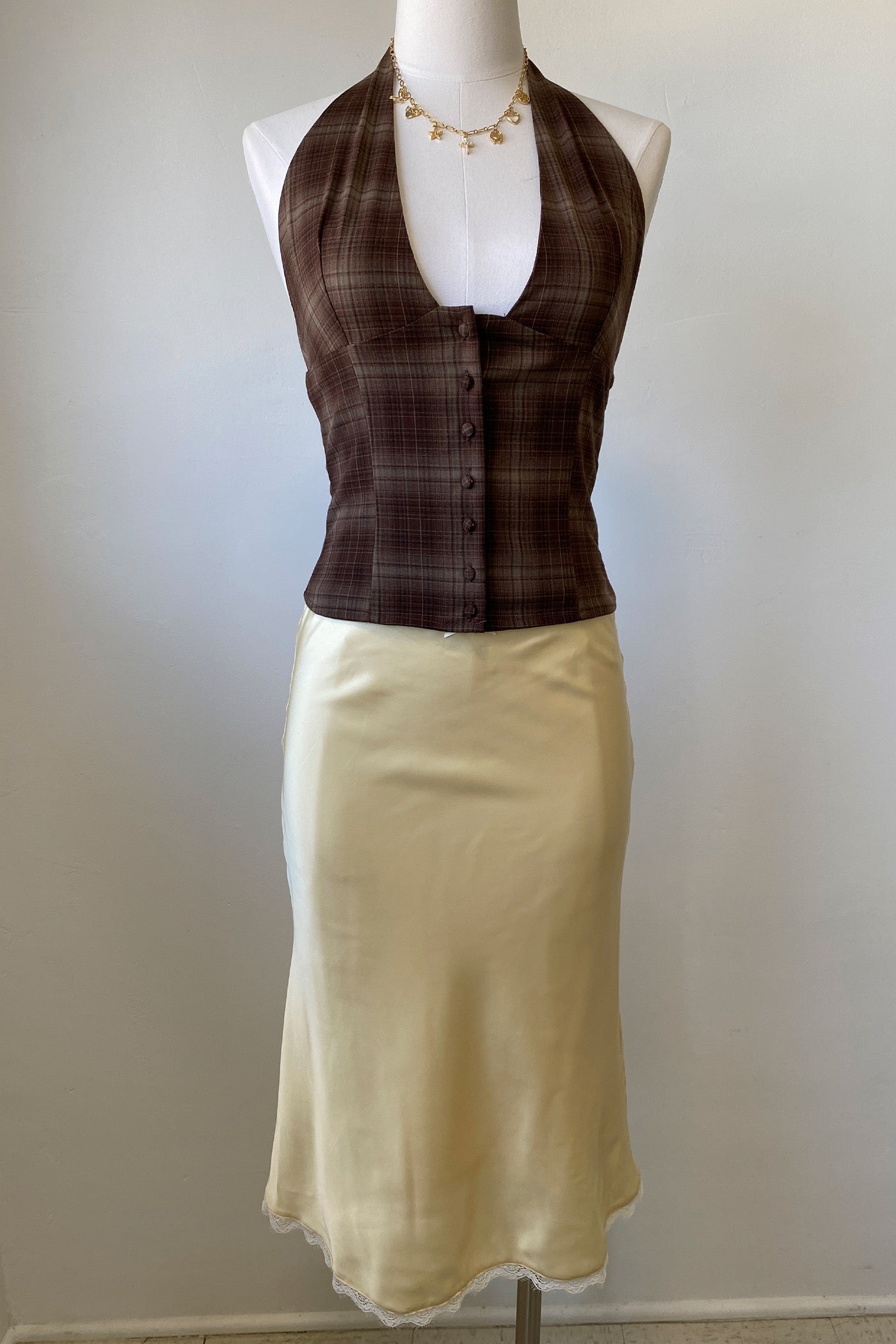Plaid Halter Top