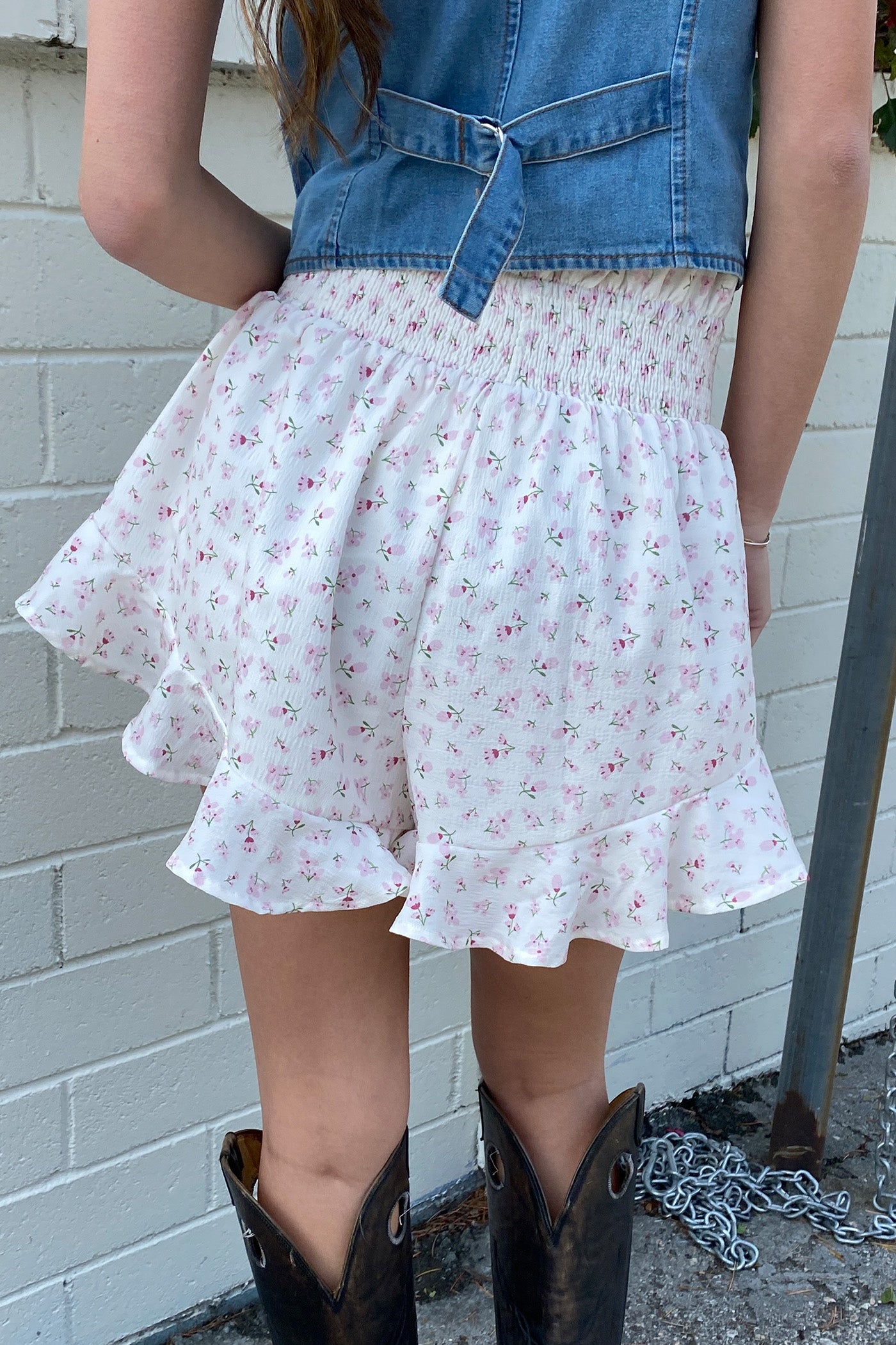 Ruffled Floral Shorts