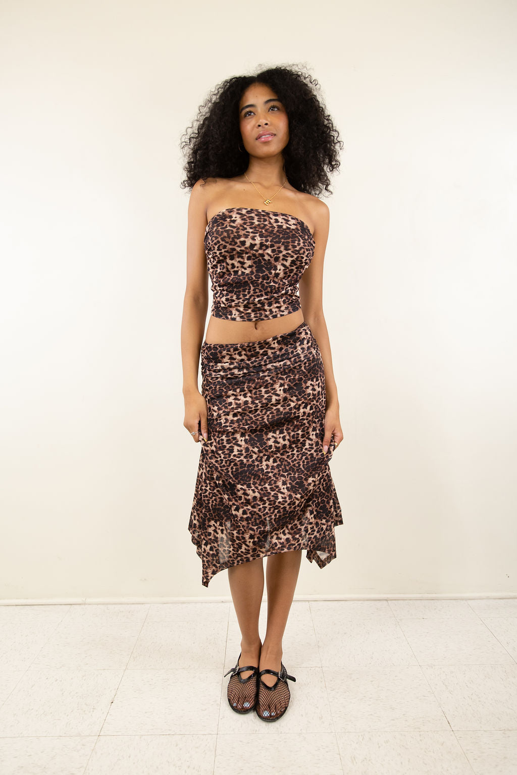 Leopard Print Midi Skirt