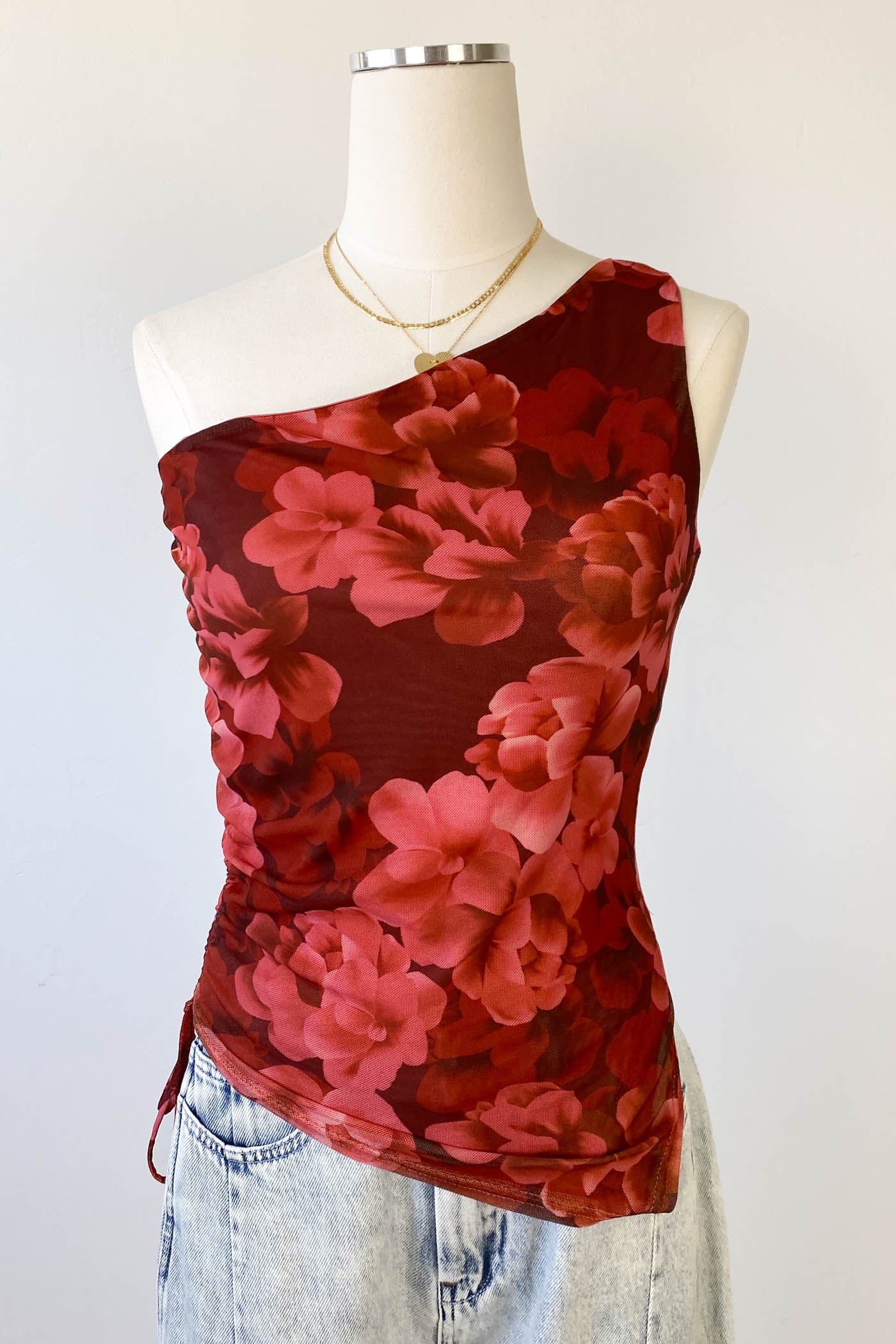 Asymmetrical Floral Top