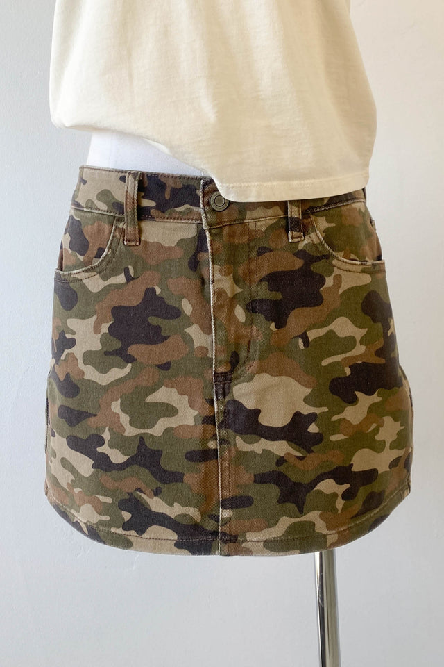 Denim Camo Mini Skirt