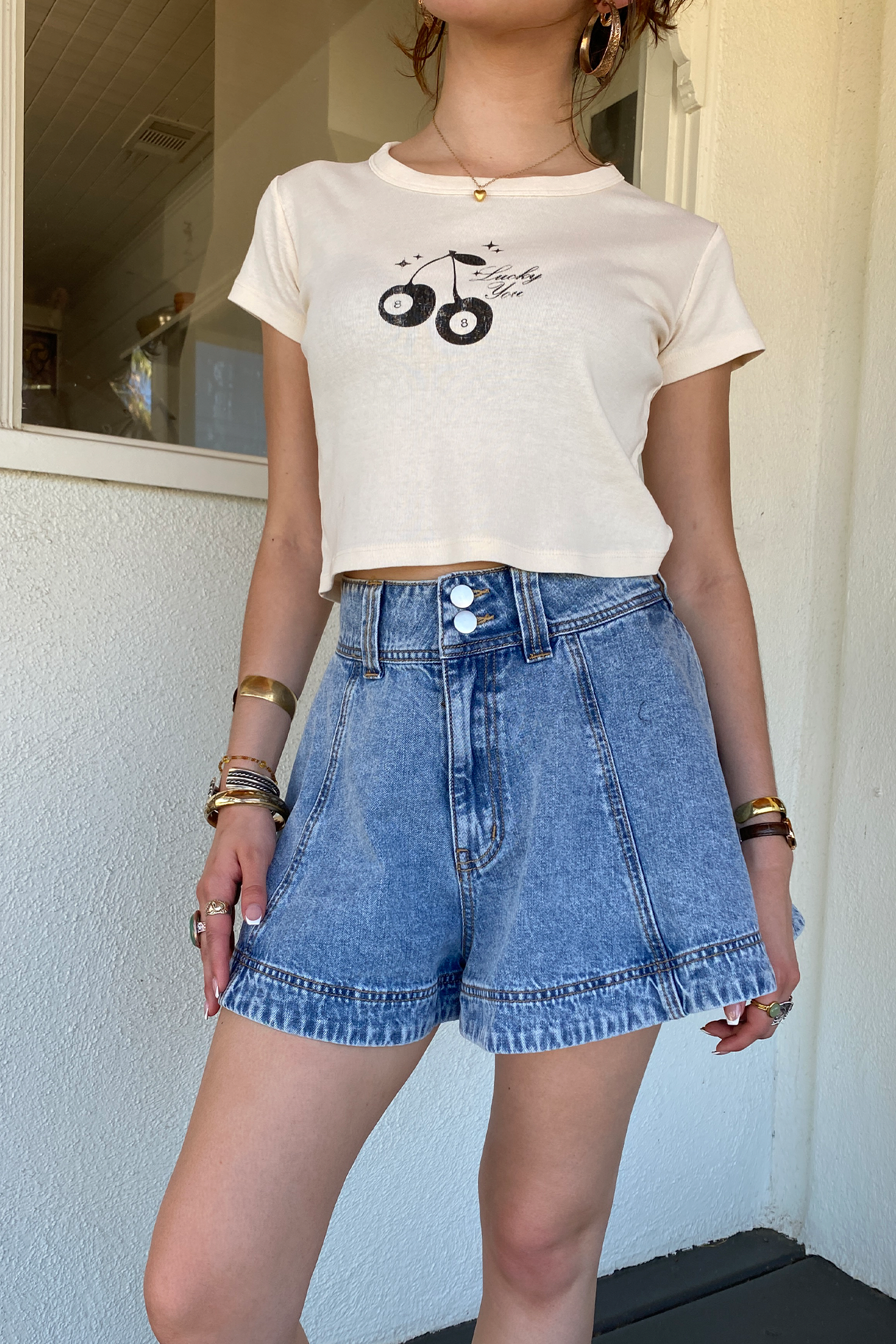Denim Shorts by For Good