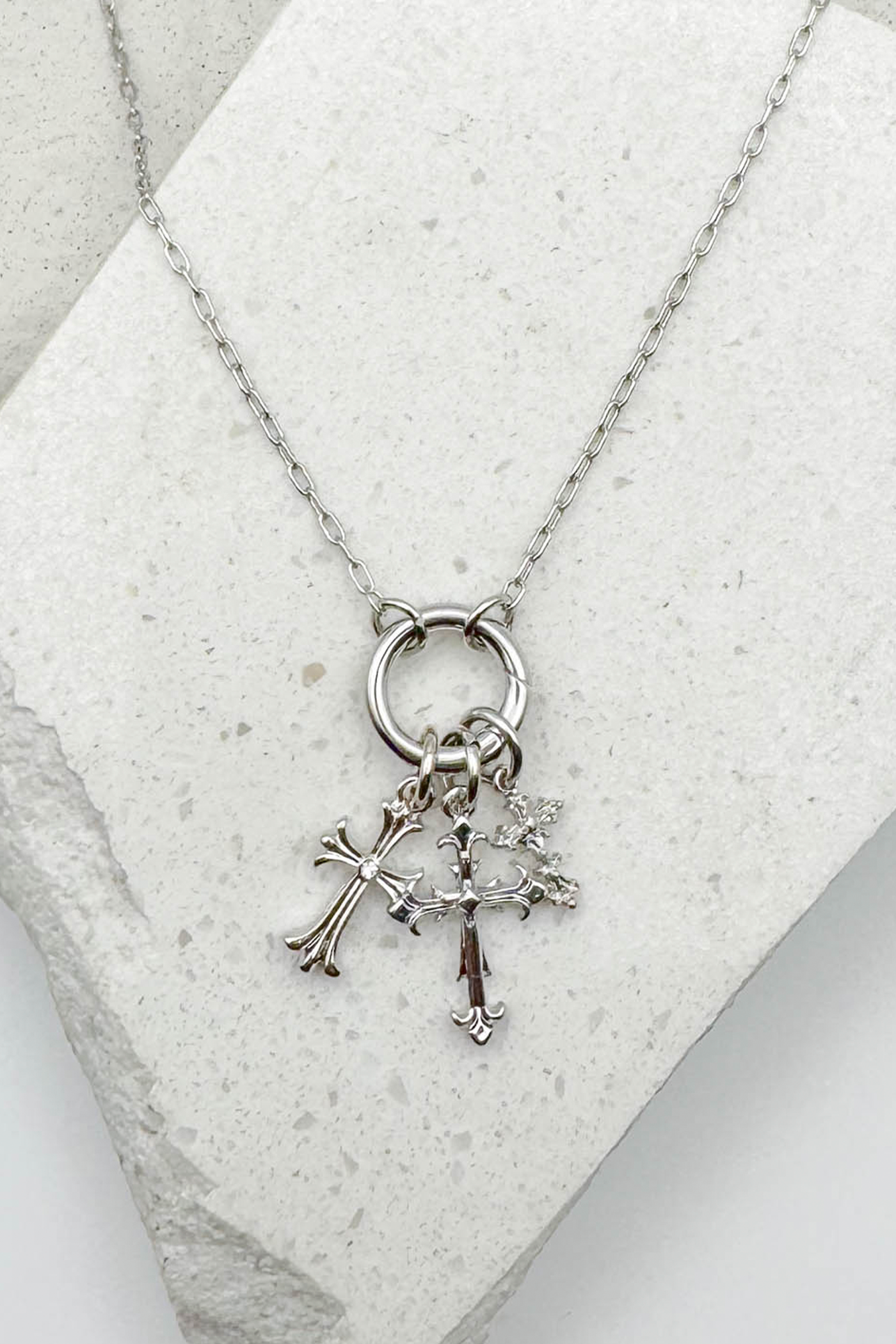 Multi Cross Charm Necklace