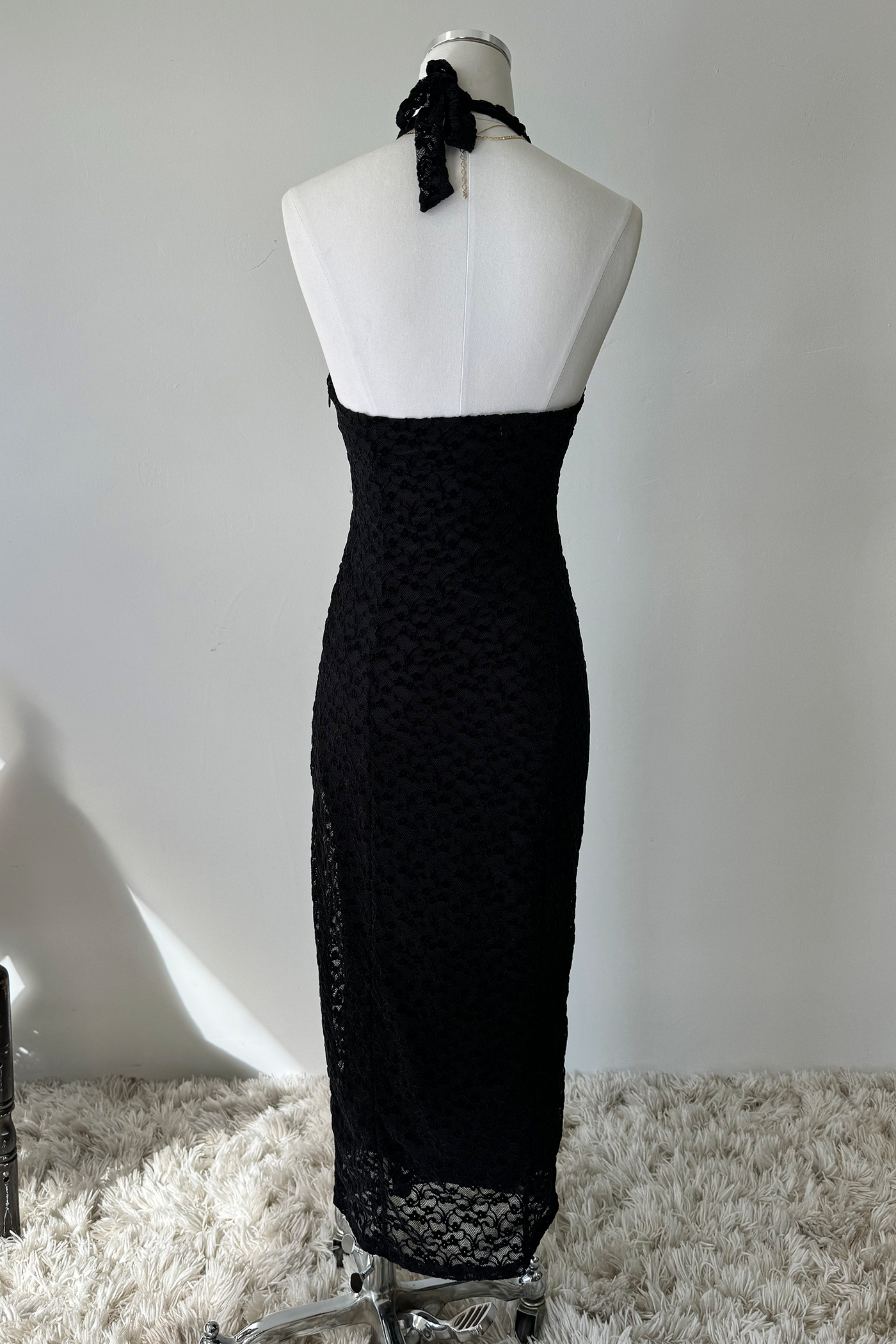 Lace Halter Midi Dress