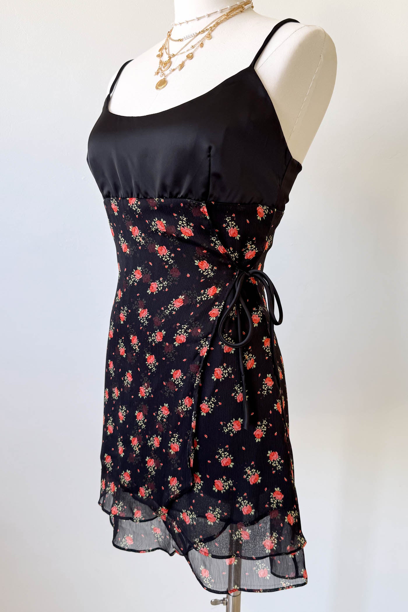 Stretch Lace Mini Wrap Dress