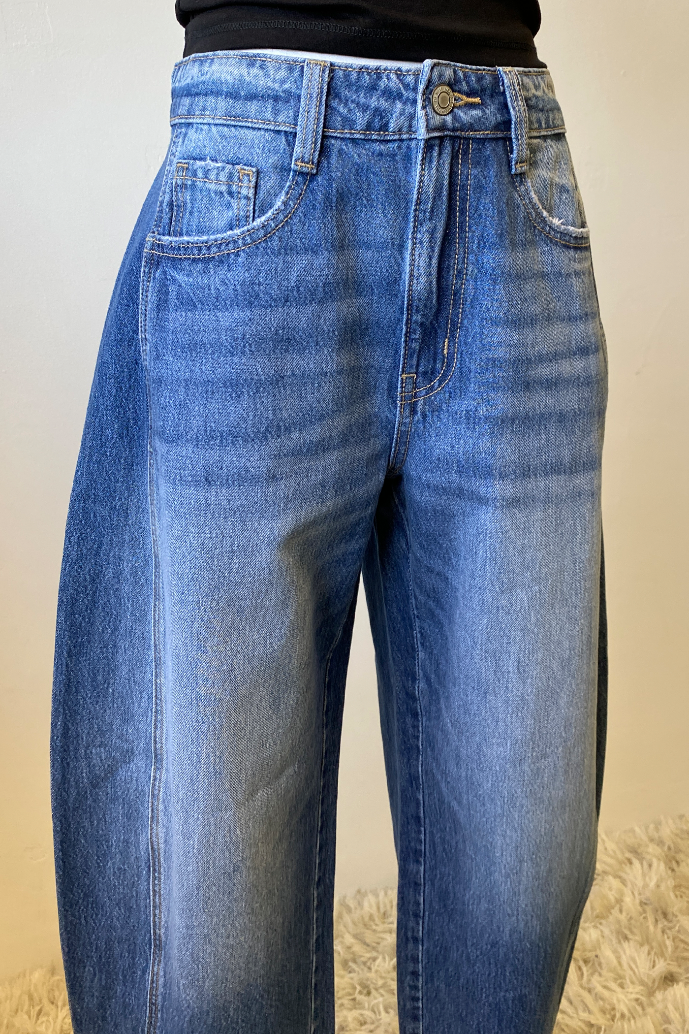 Nectar Premium Denim: The Rocky Distressed Barrel Jeans