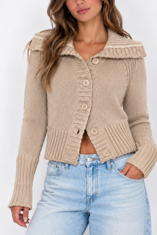 Button Front Knit Cardigan