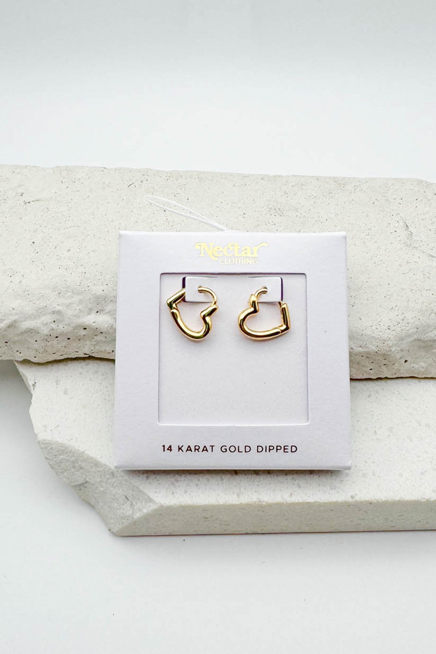 Dainty Heart Hoop Earrings