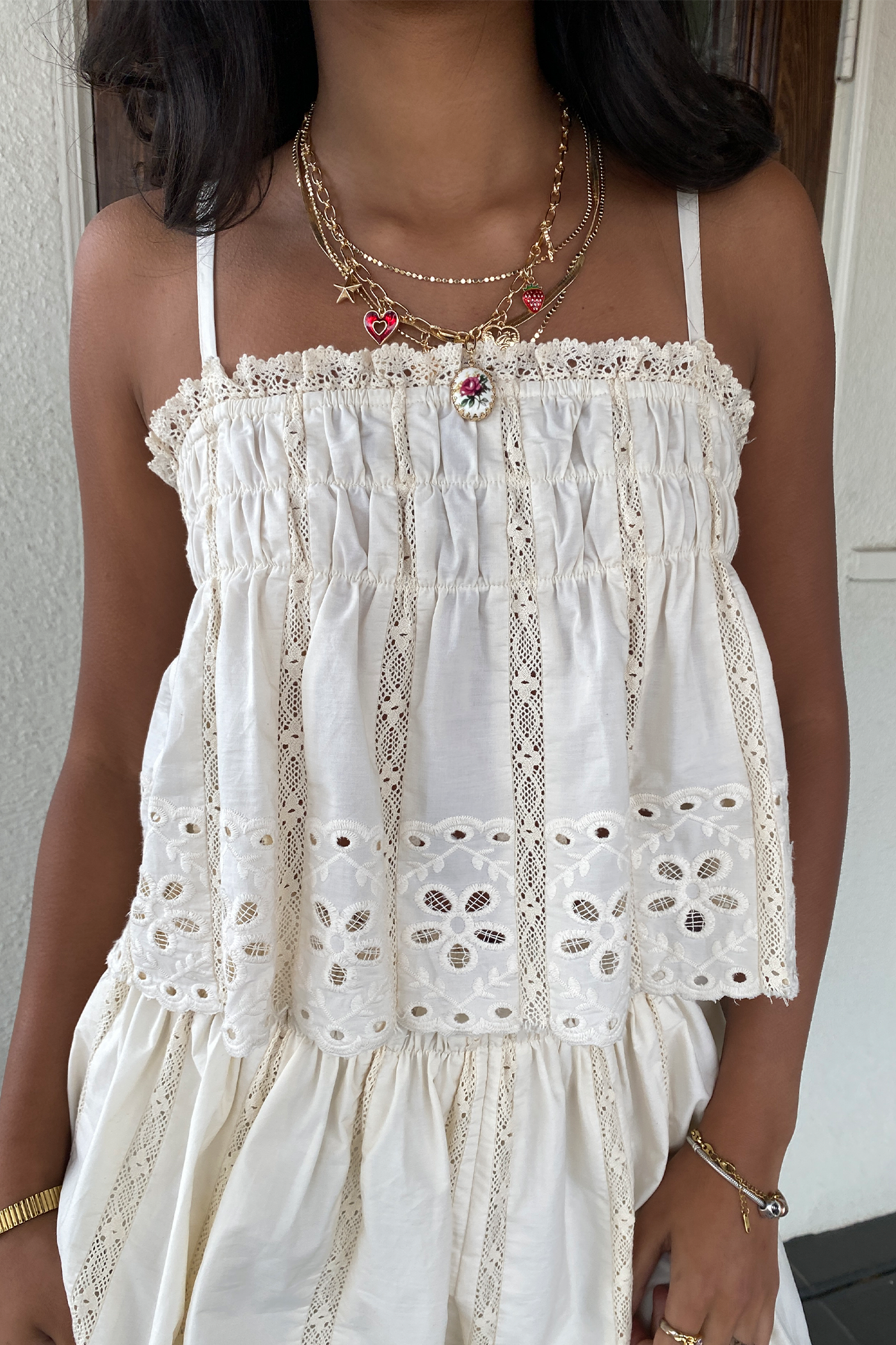 Lacey Eyelet Cami Top by For Good