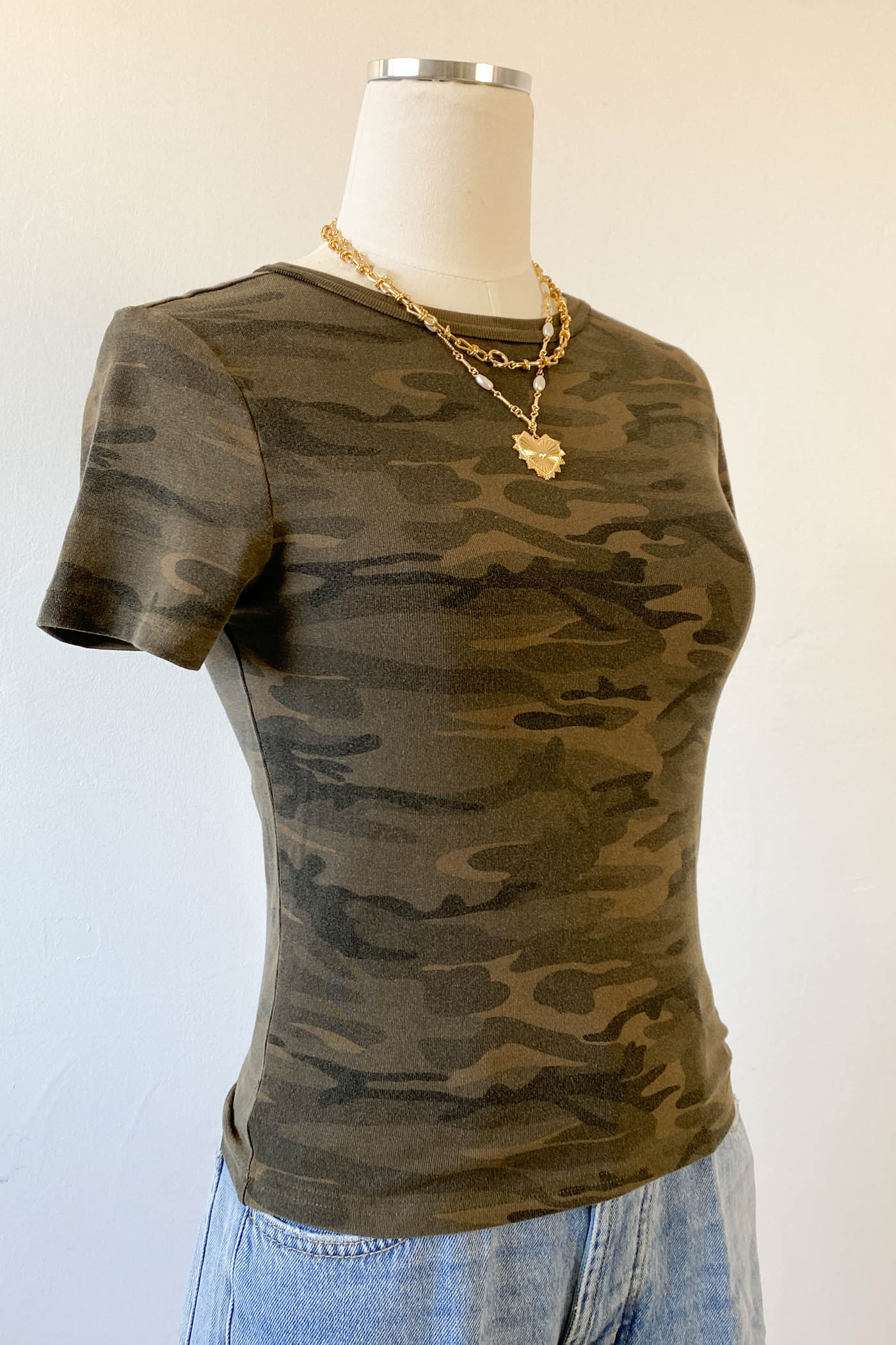 Camo Short Sleeve Top