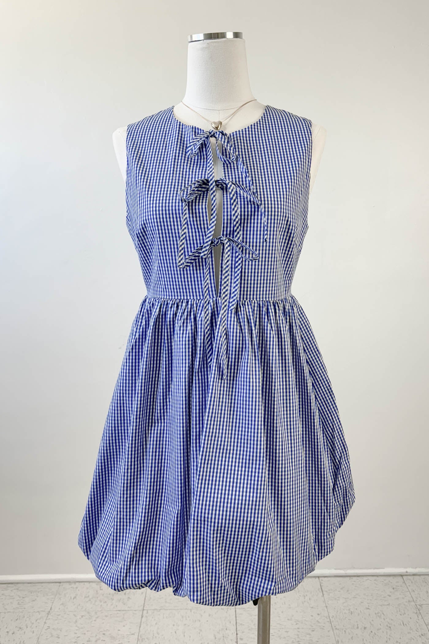 Split Front Gingham Mini Dress
