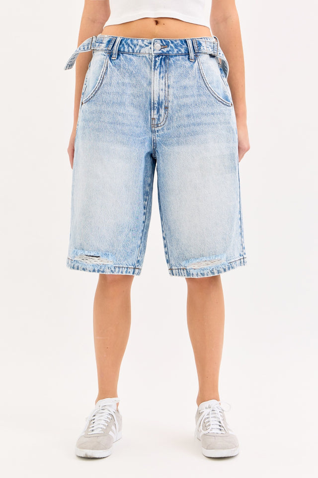 Mid Rise Baggy Bermuda Shorts