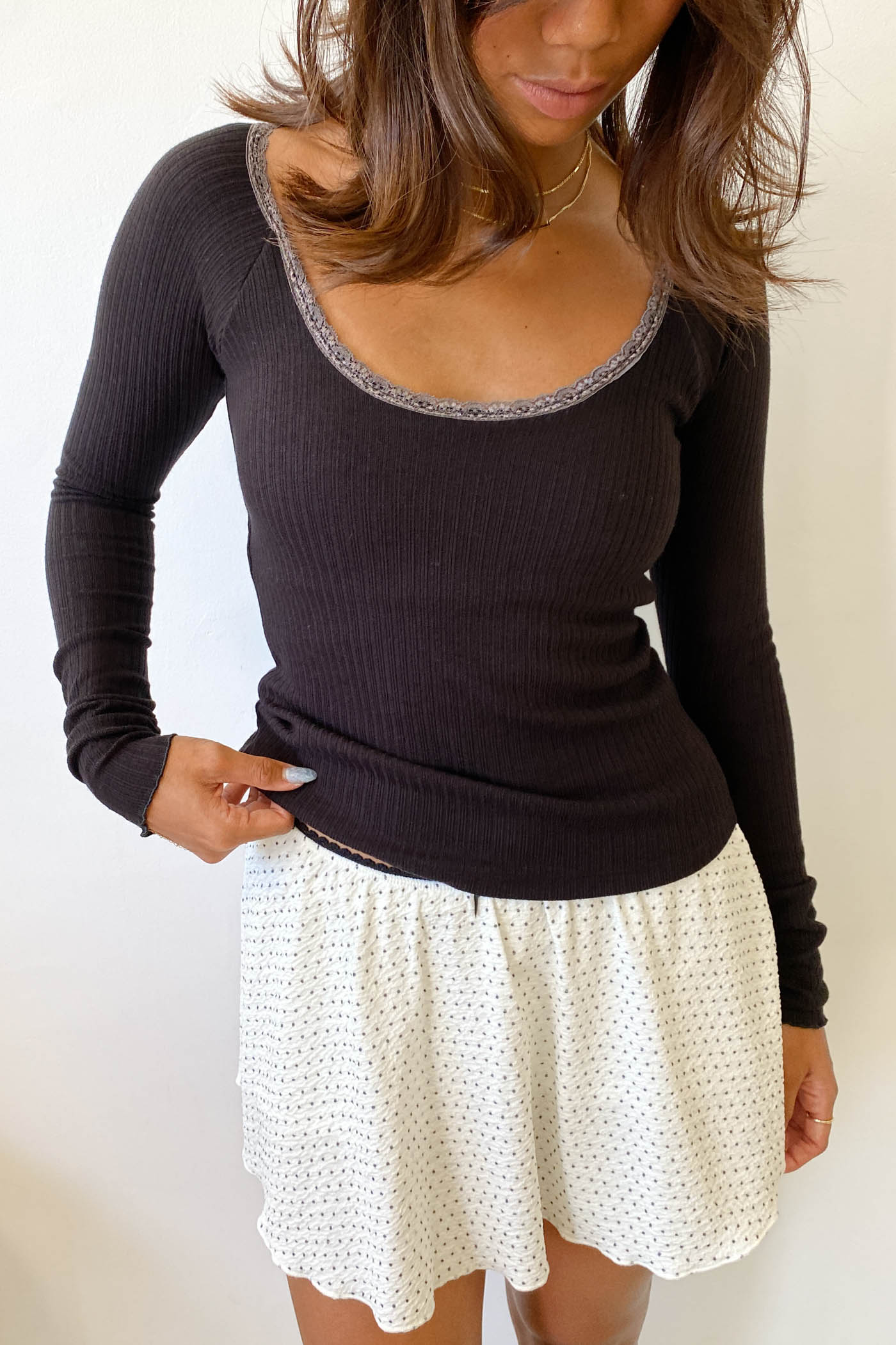 Built-In-Bra Long Sleeve Top